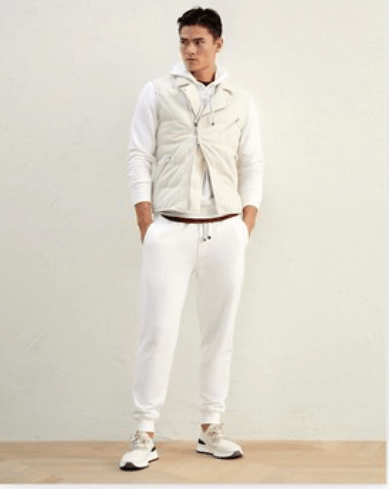 image of Brunello Cucinelli O1W1Db10524 Sweatpants In Open White, Men's (Size 34)