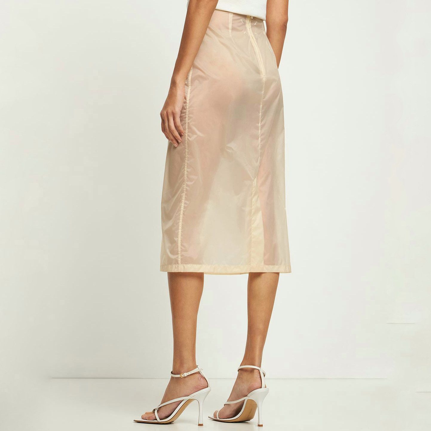 Maison Margiela MAISON MARGIELA SEMI-SHEER MIDI PENCIL SKIRT 40 IT 4 US Size 27" / US 4 / IT 40 - 2 Thumbnail