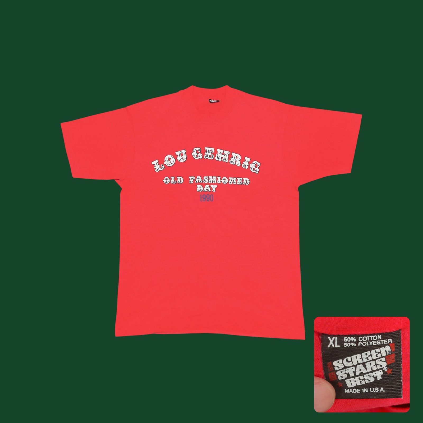 Vintage 1990 Lou Gehrig Screen Stars Best Tee XL Size US XL / EU 56 / 4 - 1 Thumbnail