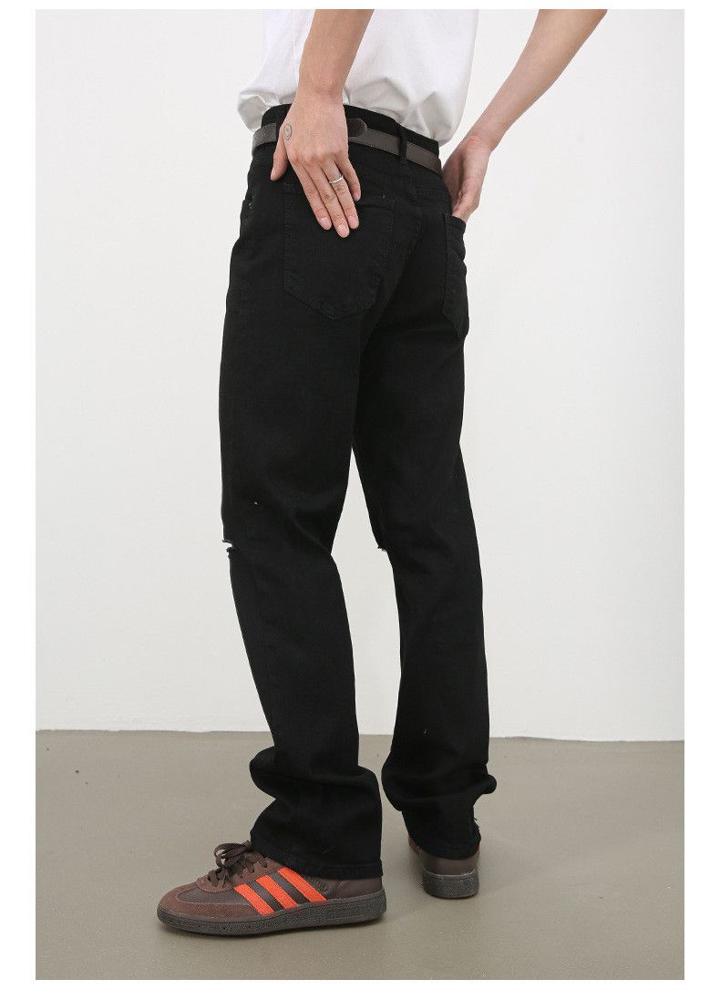 Japanese Brand × Jean Men's black high street stretch slim fit ripped jeans Size US 32 / EU 48 - 6 Thumbnail