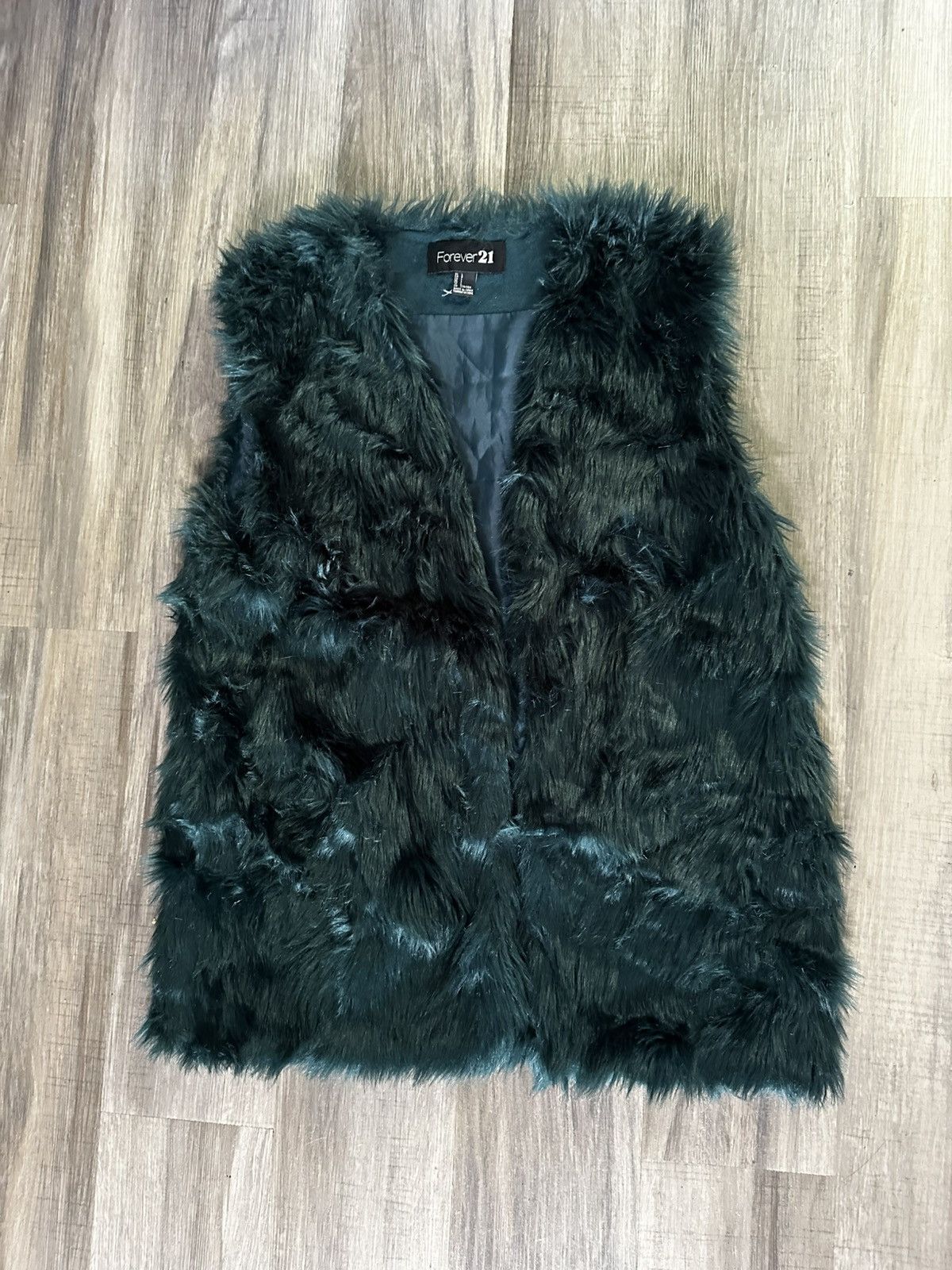 Forever 21 Turquoise Fur Vest Size US L / EU 52-54 / 3 - 2 Thumbnail