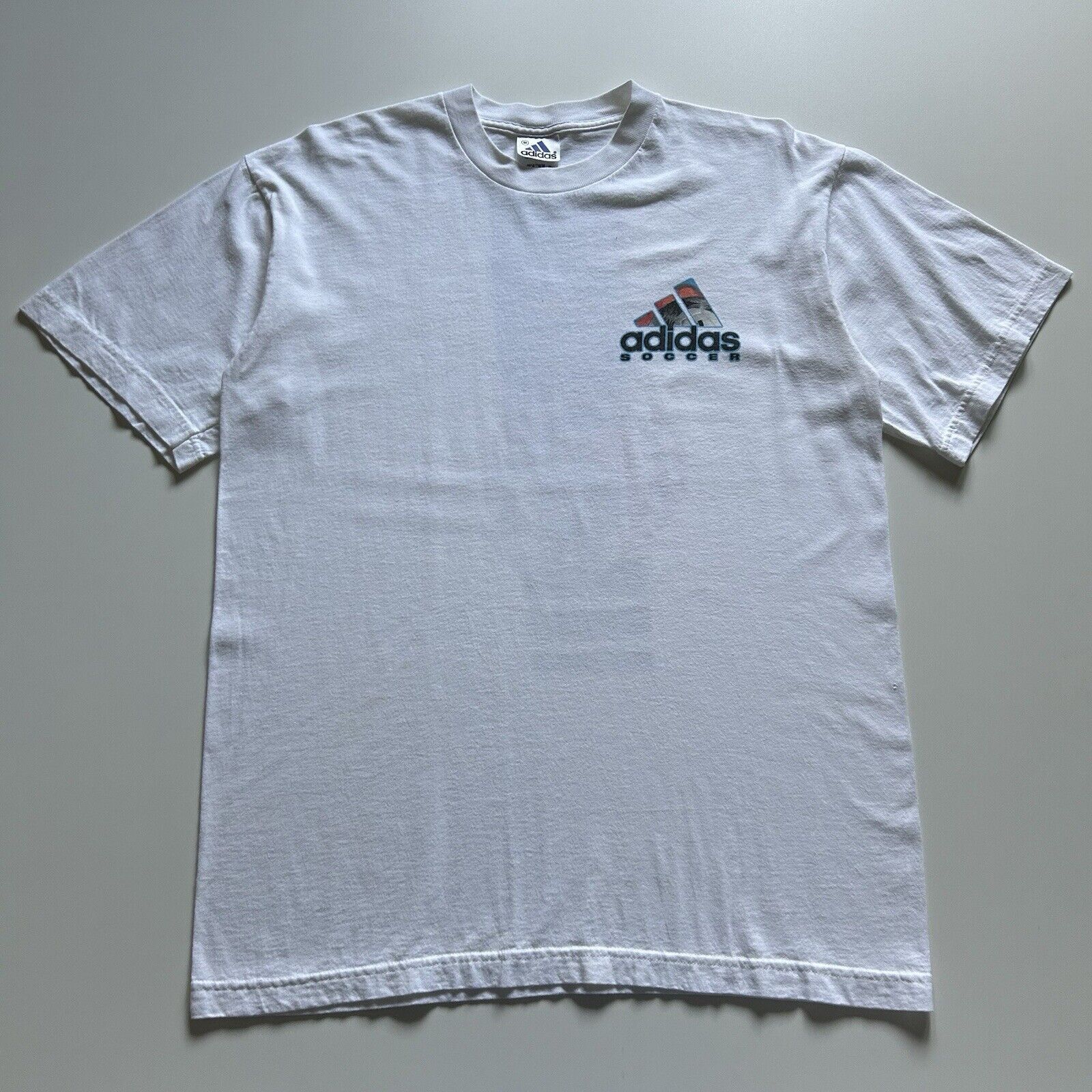 Adidas Vintage Y2K Adidas Soccer T Shirt Medium White Art Graphic Size US M / EU 48-50 / 2 - 1 Thumbnail