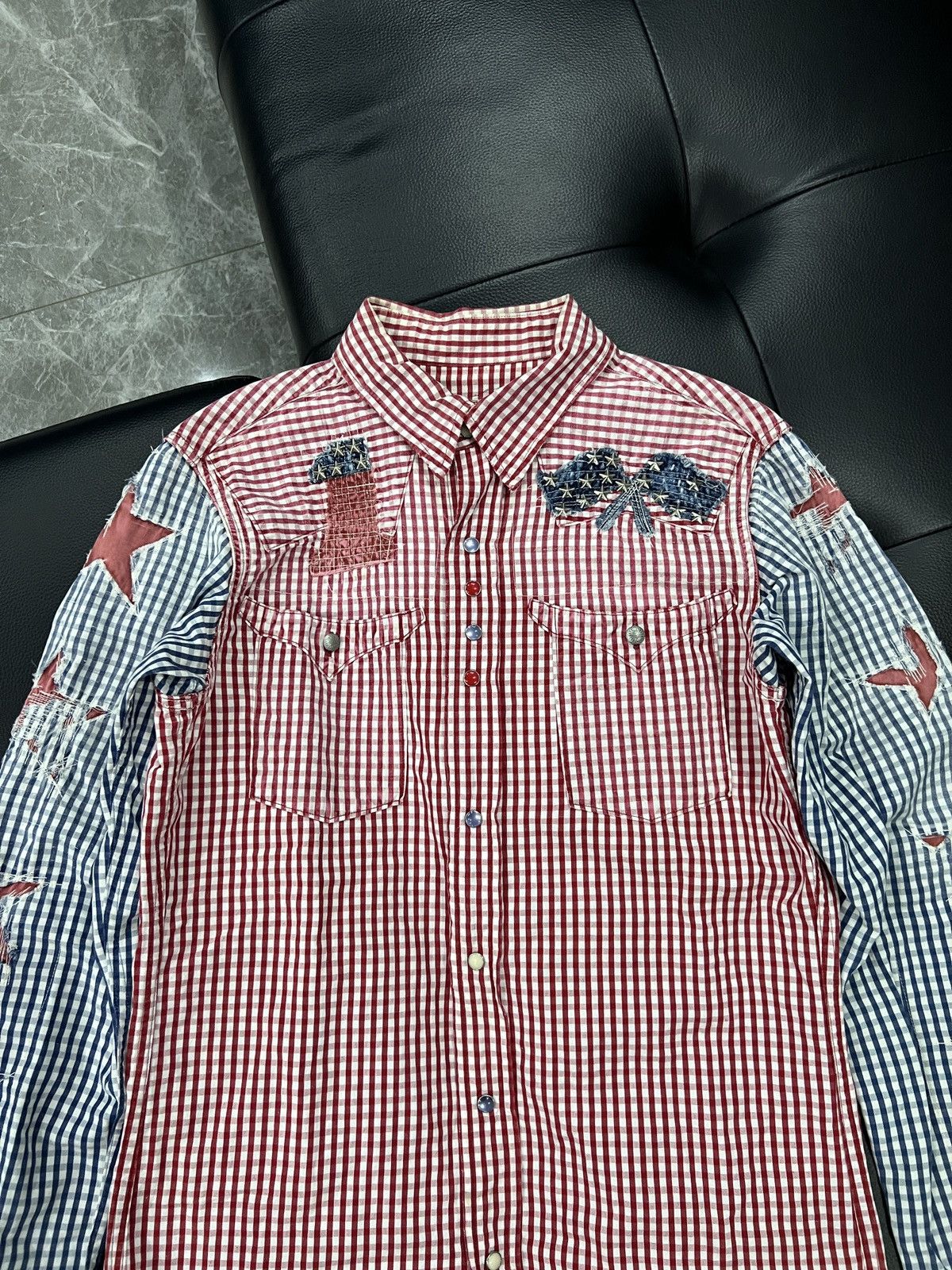 Kapital Kapital American Flag Motif Plaid Snap Shirt Size US L / EU 52-54 / 3 - 3 Thumbnail