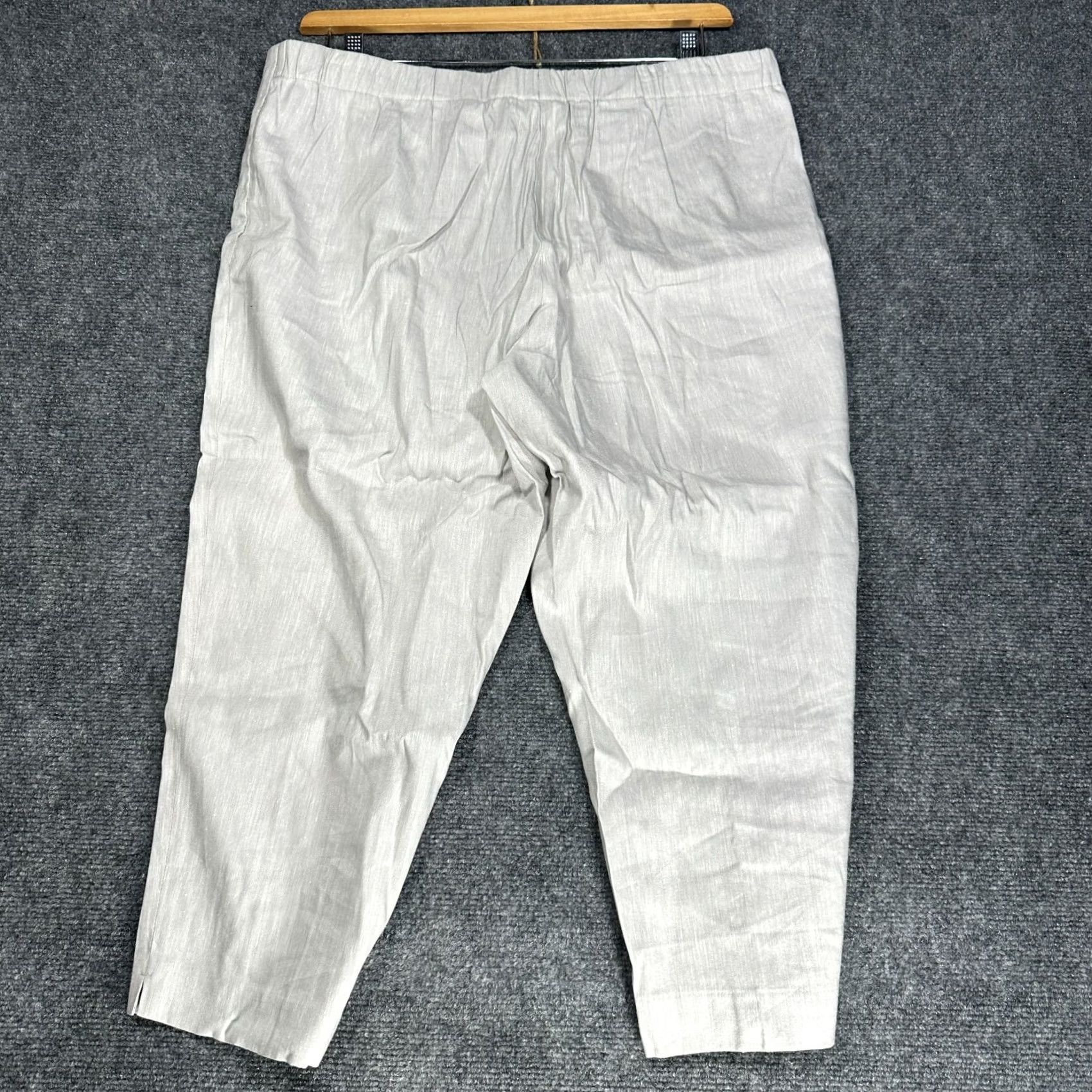 J. Jill VINTAGE J. Jill Linen Stretch Pants Womens Large Petite Beige Crop Pockets Pull On Size 25" / US 0 / IT 36 - 6 Thumbnail