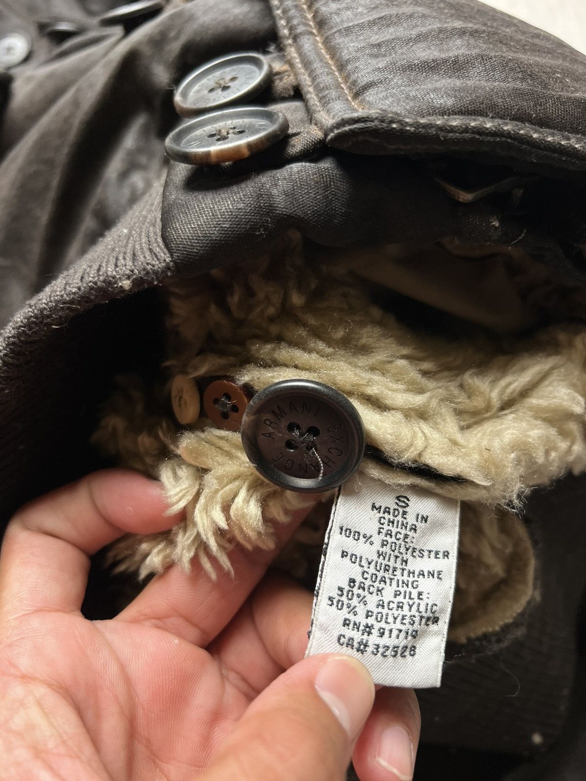 Emporio Armani Vintage Armani Exchange Waxed Fur N2B Jacket Split Hood Size US S / EU 44-46 / 1 - 10 Thumbnail