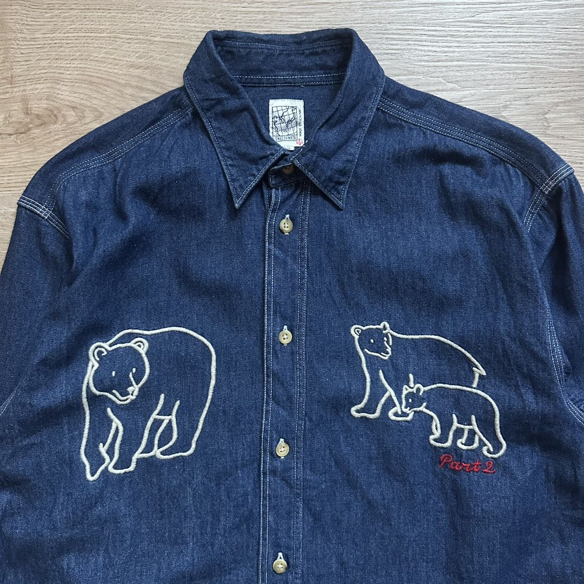 Junko Shimada Junko Shimada Part 2 Denim Bear Shirt Long Sleeve Button Up Size US M / EU 48-50 / 2 - 2 Thumbnail