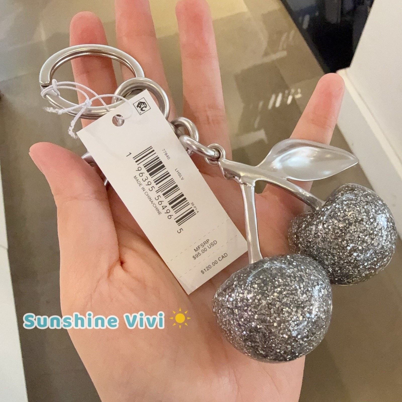 Coach NWT COACH Cherry SPARKLE Keychain Bag Charm 77840 Size ONE SIZE - 4 Thumbnail