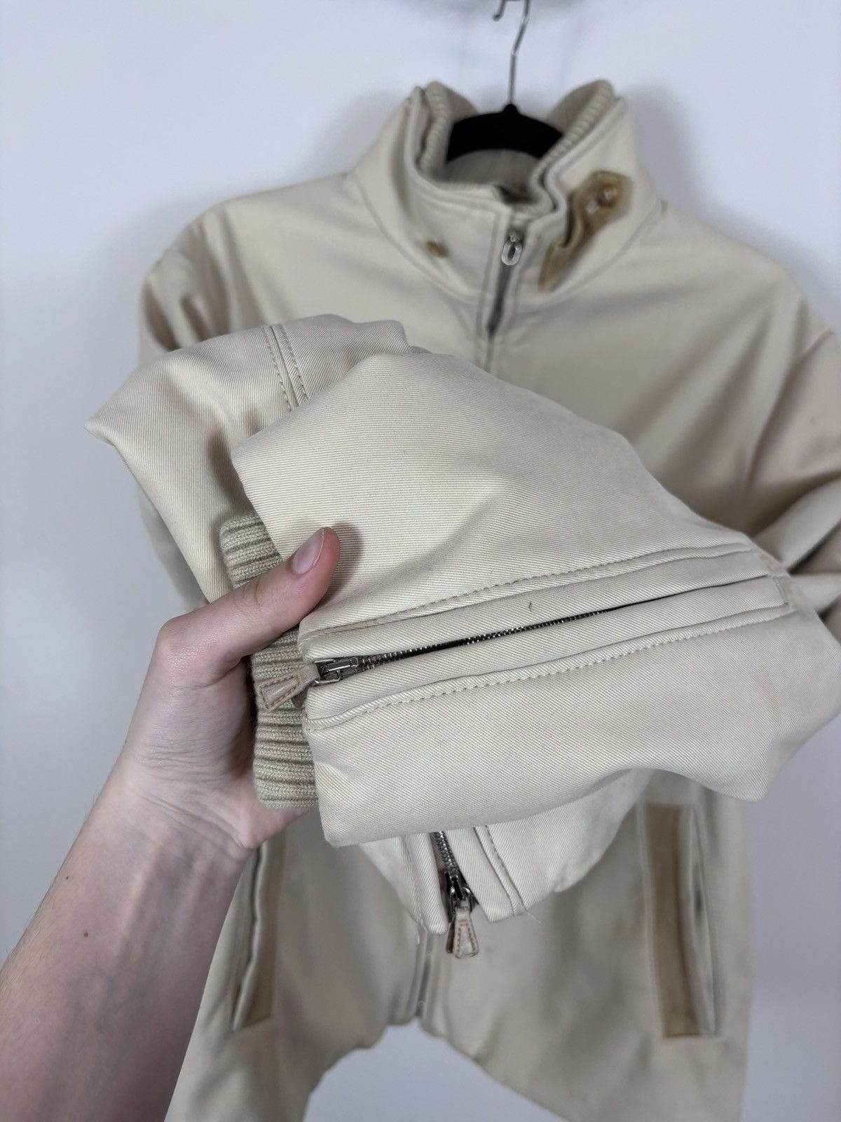 Alfred Dunhill Dunhill Men’s 2 in 1 Insulated Beige Collared Zip Up Jacket Size US M / EU 48-50 / 2 - 13 Thumbnail