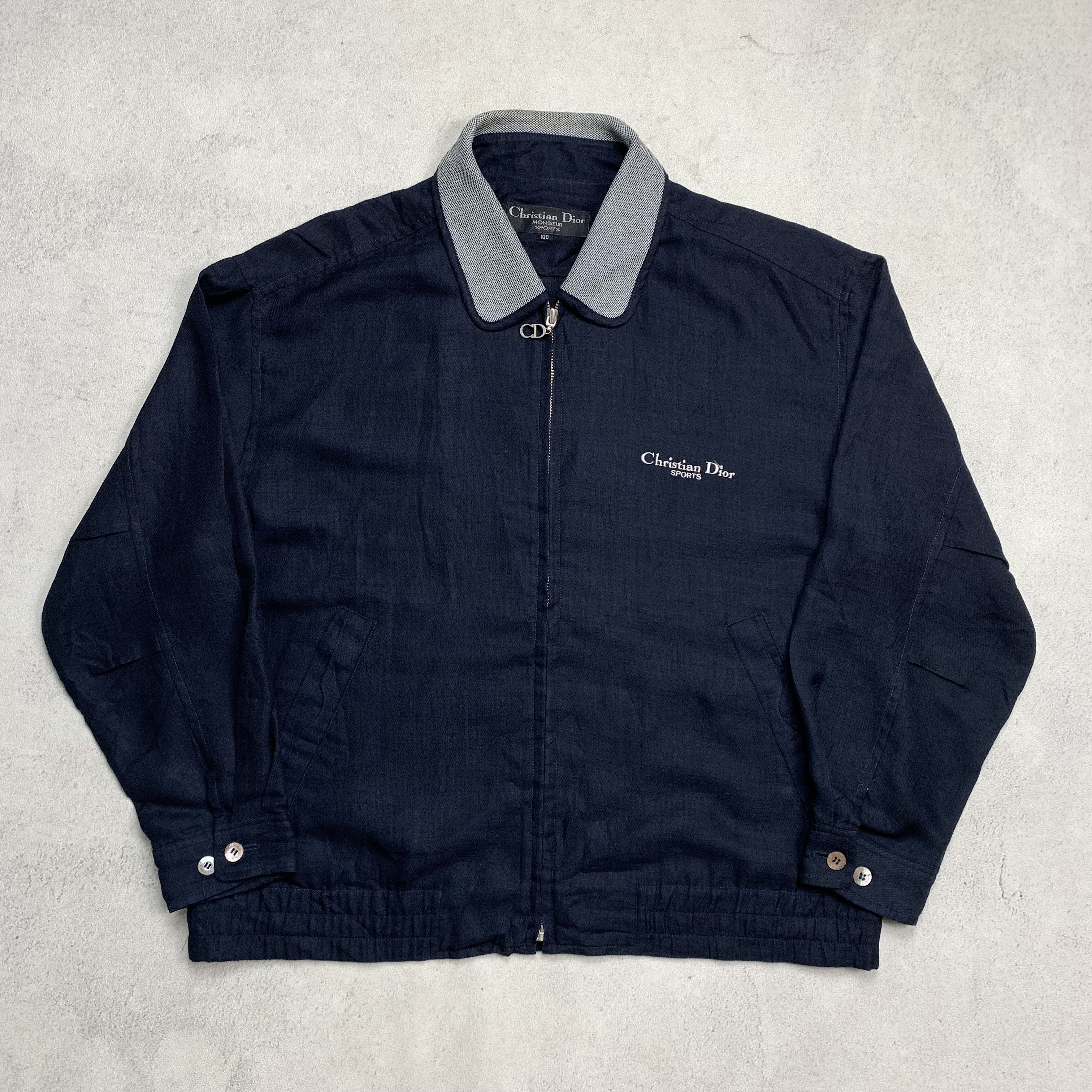 トップス 90's Christian Dior sweat track jacket Vintage 90s Christian Dior Monsieur Blue Zipper Sweatshirt