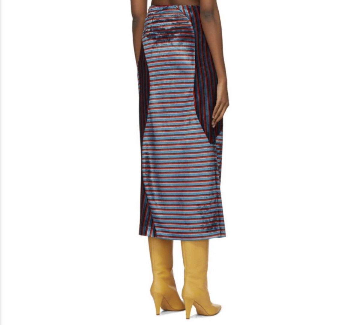Eckhaus Latta Eckhaus Latta Red & Blue Velvet Wave Skirt Size 27" / US 4 / IT 40 - 6 Thumbnail