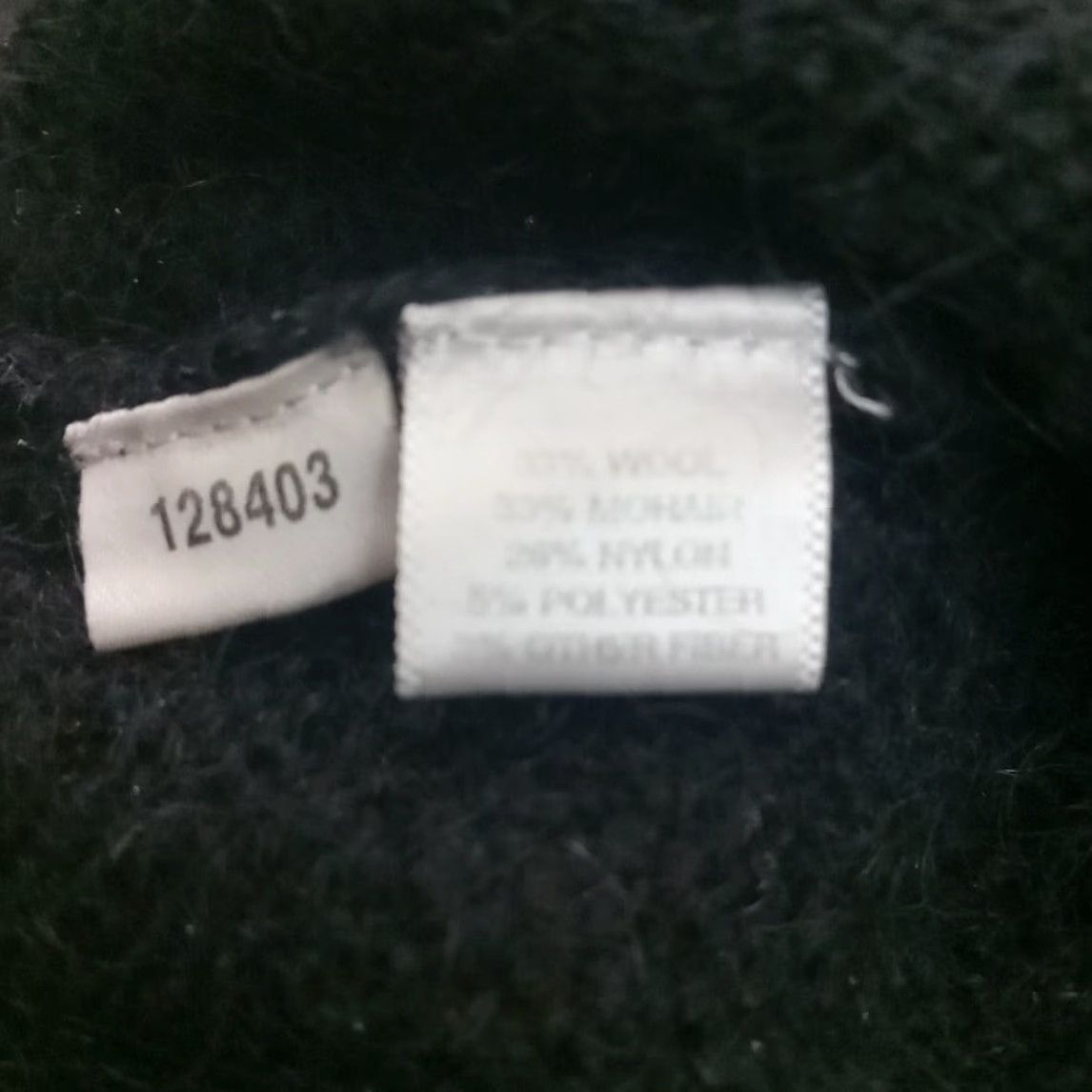 VINTAGE Alicia Overby Mohair Wool Nylon Blend Sweater Fits Small Womens S Black Pullover Knit 90s