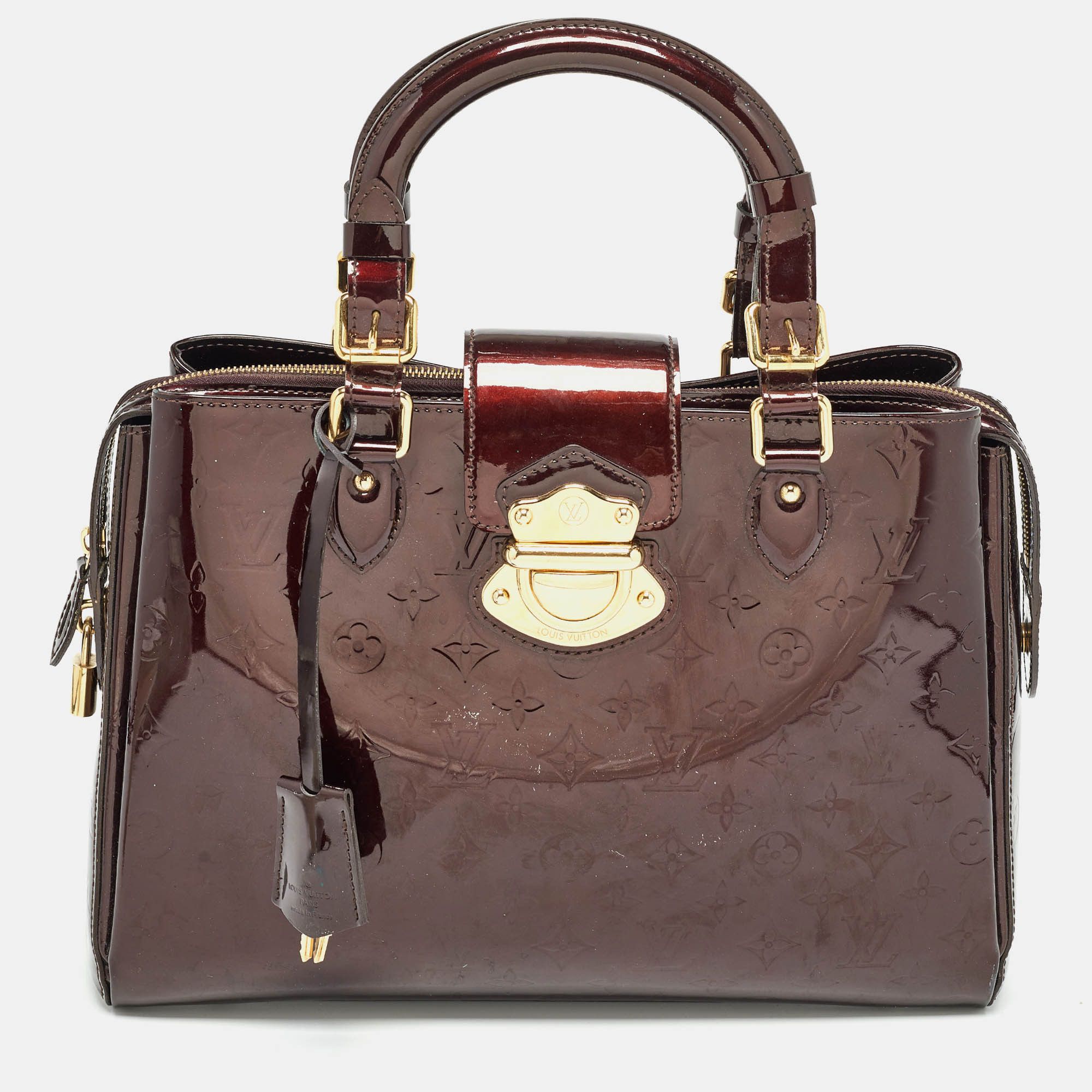 image of Louis Vuitton Amarante Monogram Vernis Melrose Avenue Bag in Red, Women's