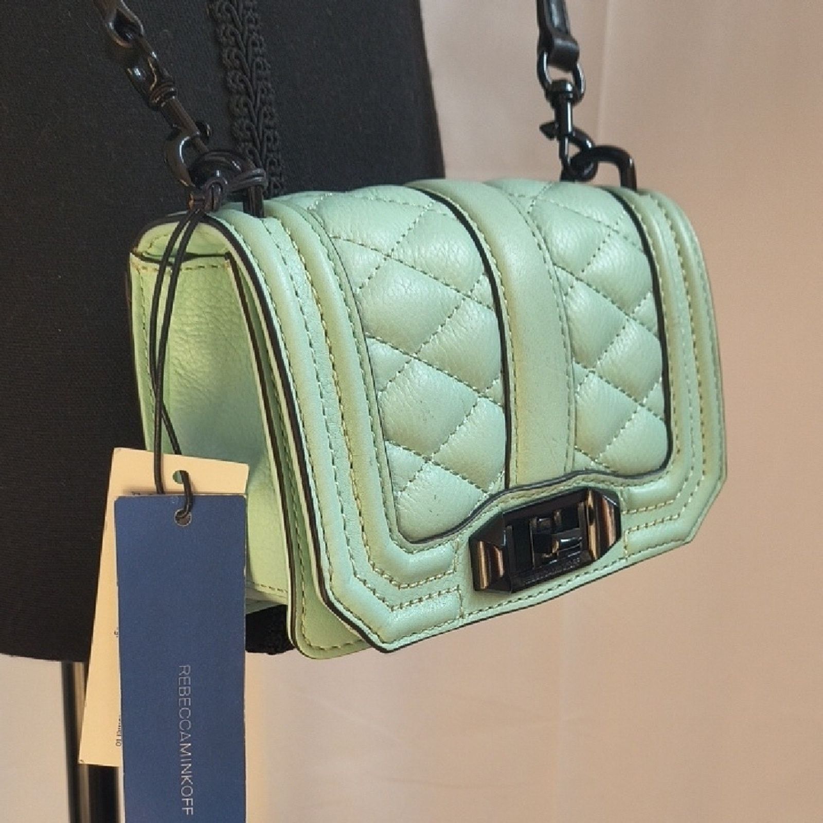 Rebecca Minkoff New - Rebecca Minkoff Mint Green Quilted Leather Crossbody Size ONE SIZE - 6 Thumbnail
