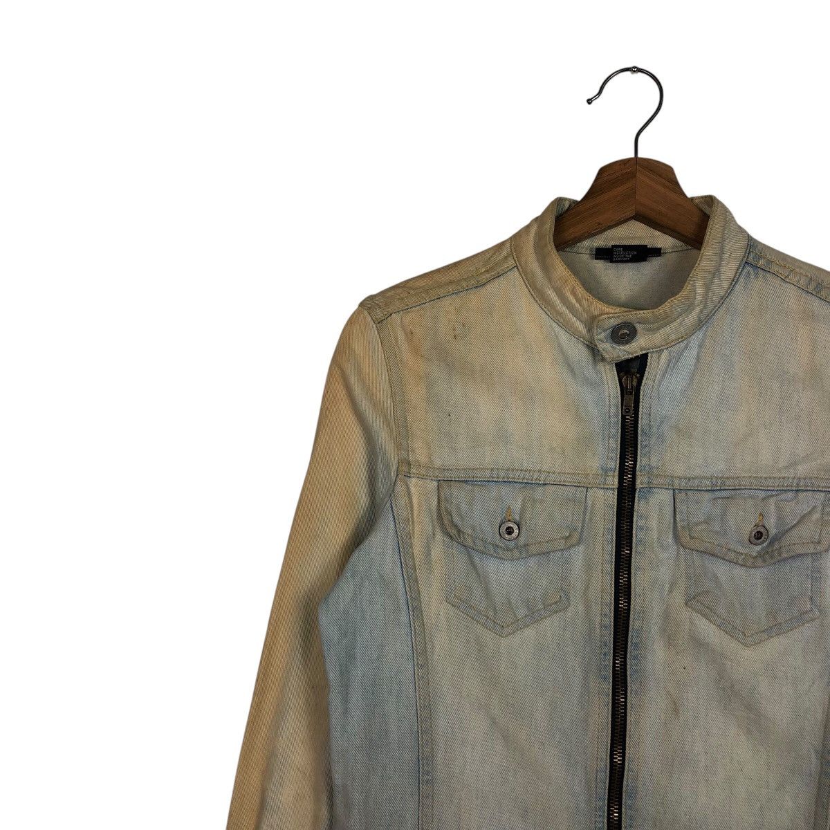 Diesel 📌Cropped Denim Biker Jacket Diesel Acid Wash Design Size US S / EU 44-46 / 1 - 8 Thumbnail