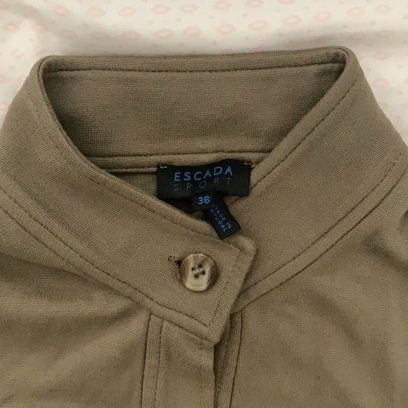 Escada ESCADA 36EU / US4 olive green ruffle knit cardigan in excel Size S / US 4 / IT 40 - 4 Thumbnail