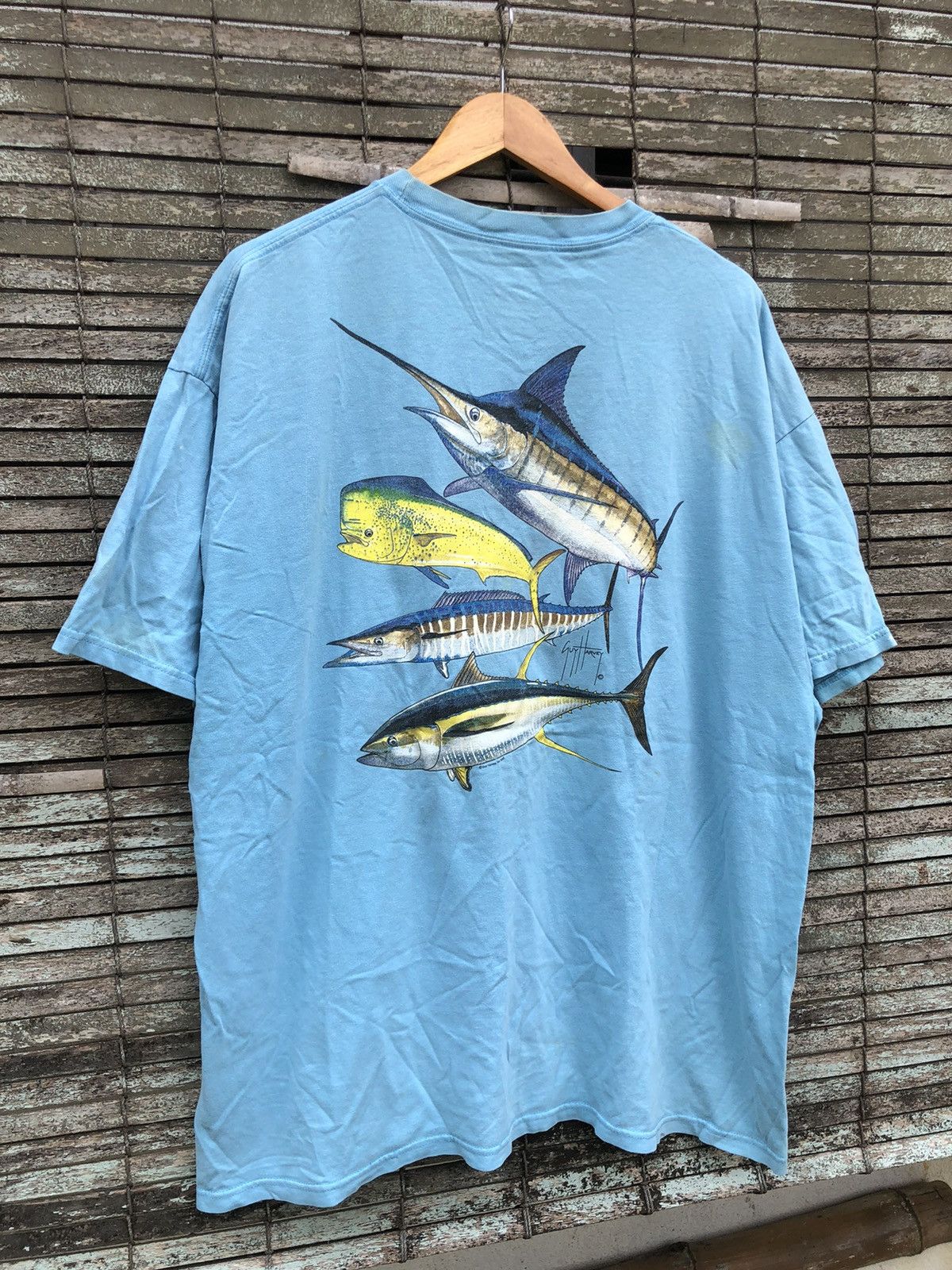Vintage Vintage Guy Harvey Backhit Single Pocket Tee Size US XXL / EU 58 / 5 - 2 Thumbnail