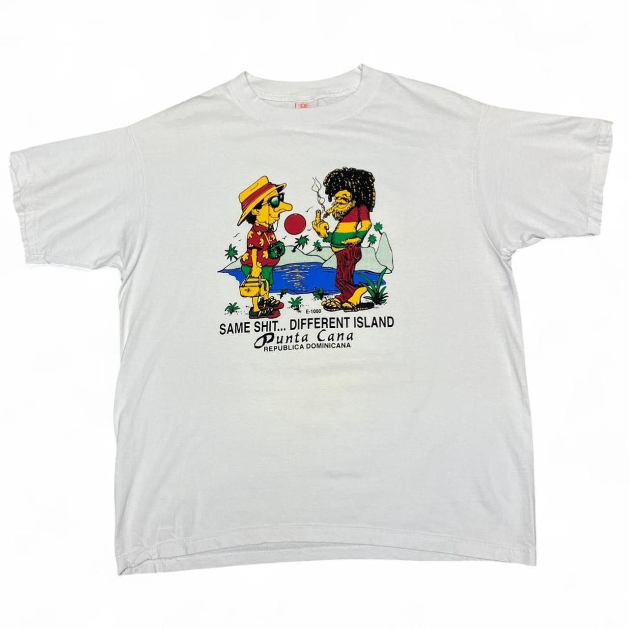 Other Y2K same shit different island punta Cana white funny tee Size US L / EU 52-54 / 3 - 3 Thumbnail