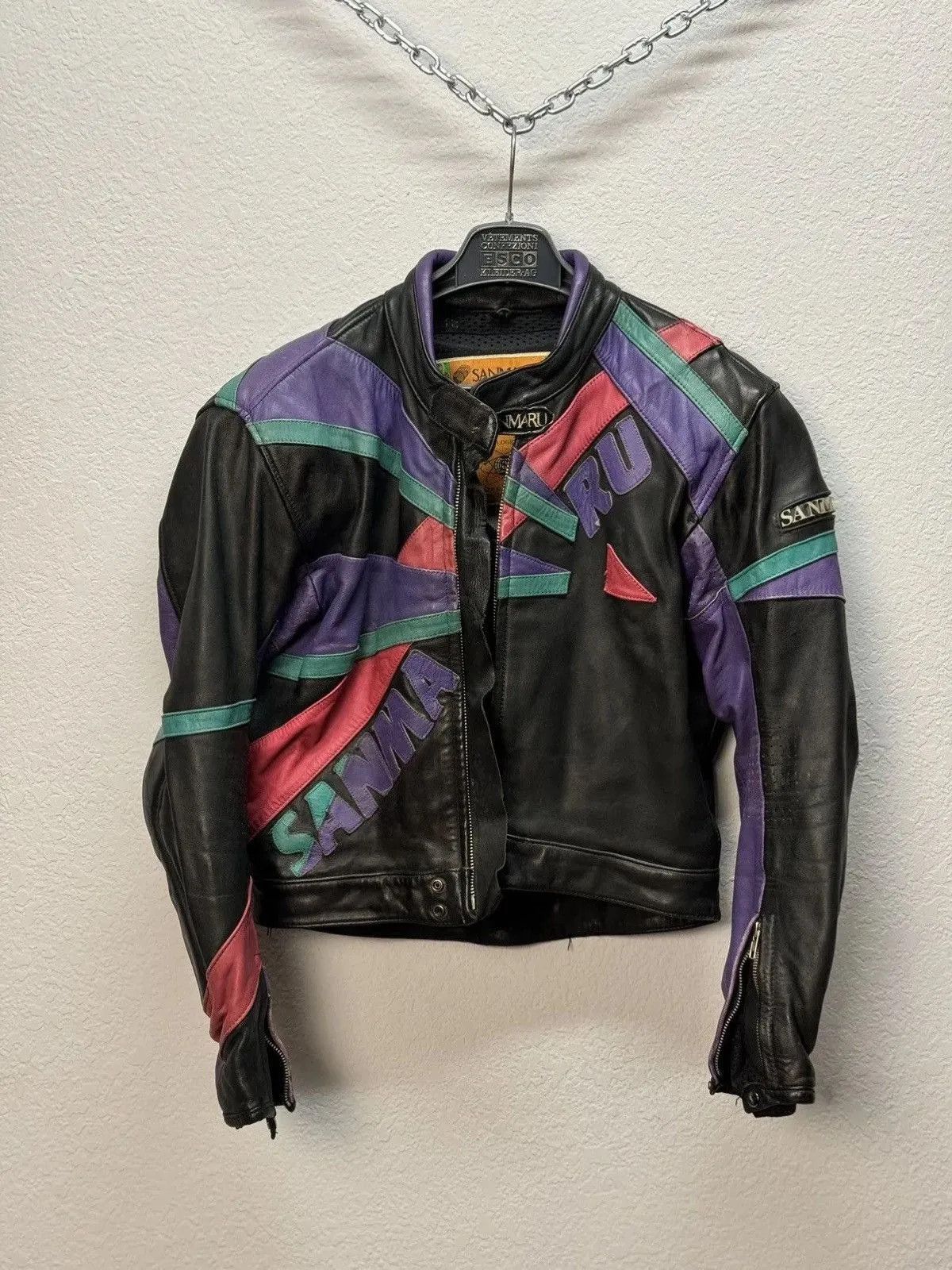 Genuine Leather VINTAGE Racing Leather Jacket Vintage MOTO Biker Size US L / EU 52-54 / 3 - 1 Thumbnail