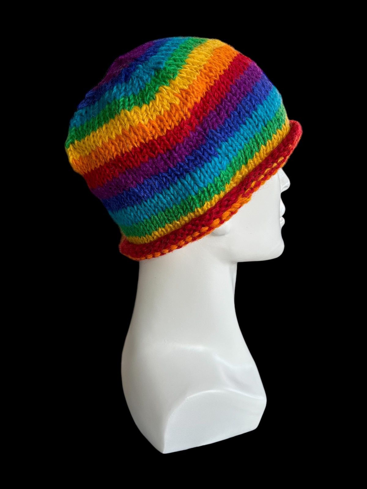 Japanese Brand × Kapital × Vintage Crochet Knitted Hadmade Beanie Hats Hippies Style ☠️☠️🌈 Size ONE SIZE - 1 Thumbnail