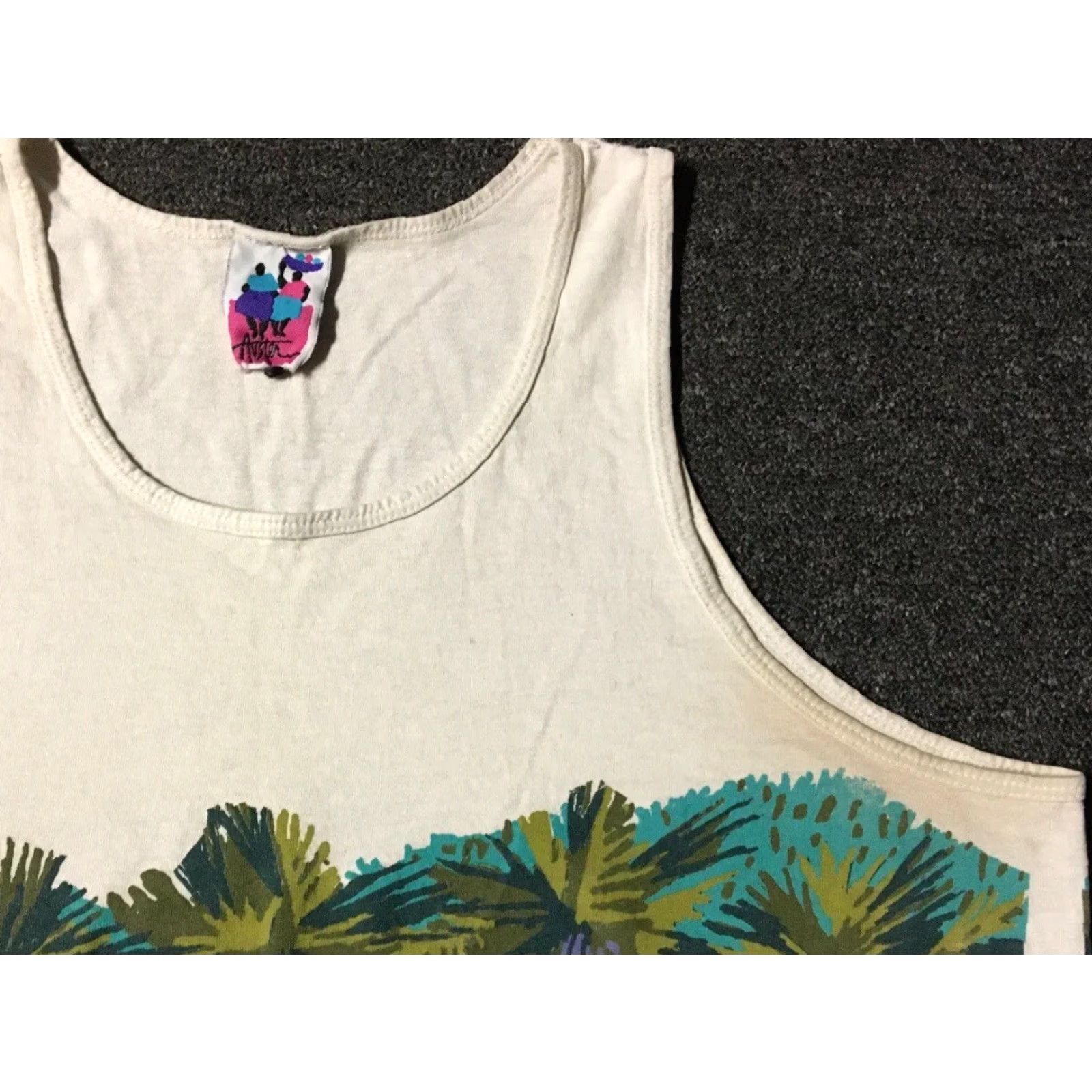 Vintage VINTAGE Foxys Bar 80s Abstract Art AOP Tank Top S White Men T-Shirt Sleeveless Surf Beach 90s Sized S Single Stitch Size US S / EU 44-46 / 1 - 5 Thumbnail