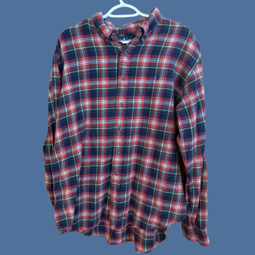 Ralph Lauren Ralph Lauren Classic Fit Flannel Shirt Mens XXL Green Plaid Button-Down Collared Button-Up 100% Cotton Vintage: No Size US XXL / EU 58 / 5 - 1 Thumbnail
