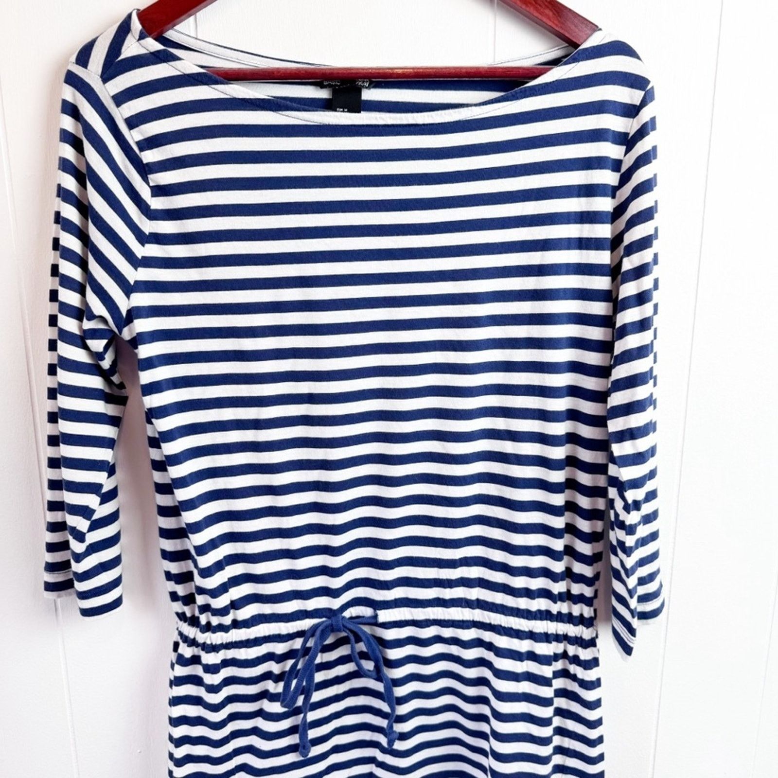 H&M H&M Basic Navy & White Striped Popover Dress Women Size Med Size M / US 6-8 / IT 42-44 - 3 Thumbnail