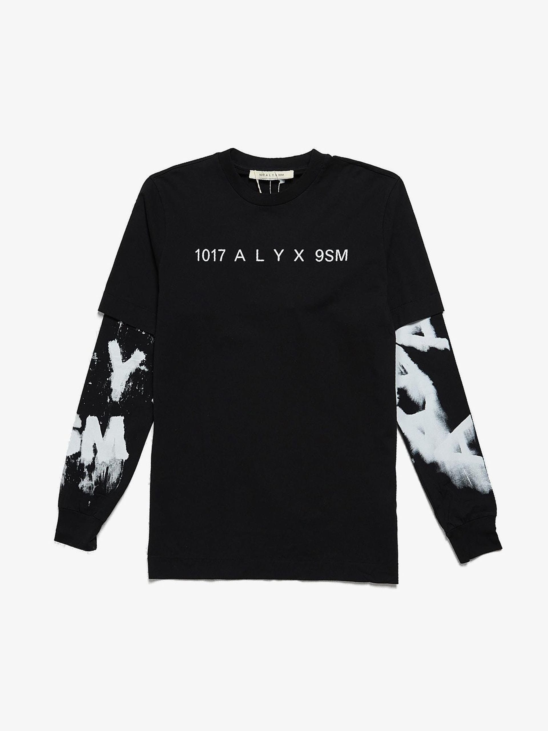 image of 1017 Alyx 9Sm Black Logo Printed Double Layered Cotton Longsleeve, Men's (Size Large)
