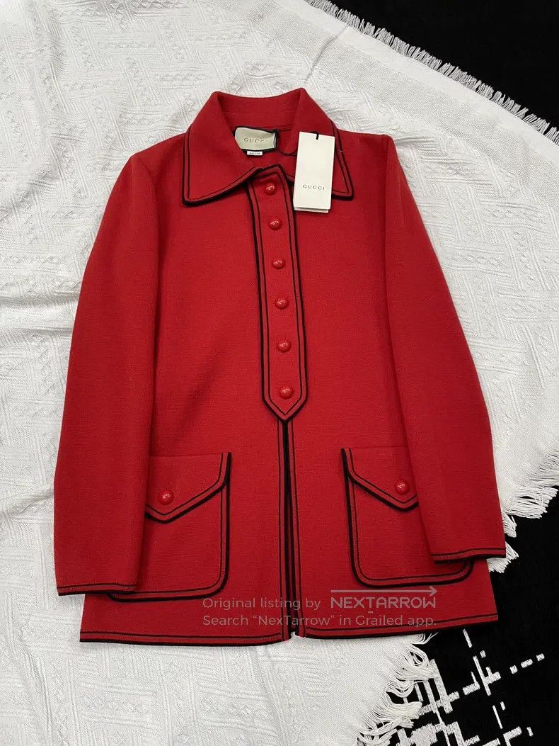 Gucci Gucci Red woollen knitted coat Size M / US 6-8 / IT 42-44 - 1 Thumbnail