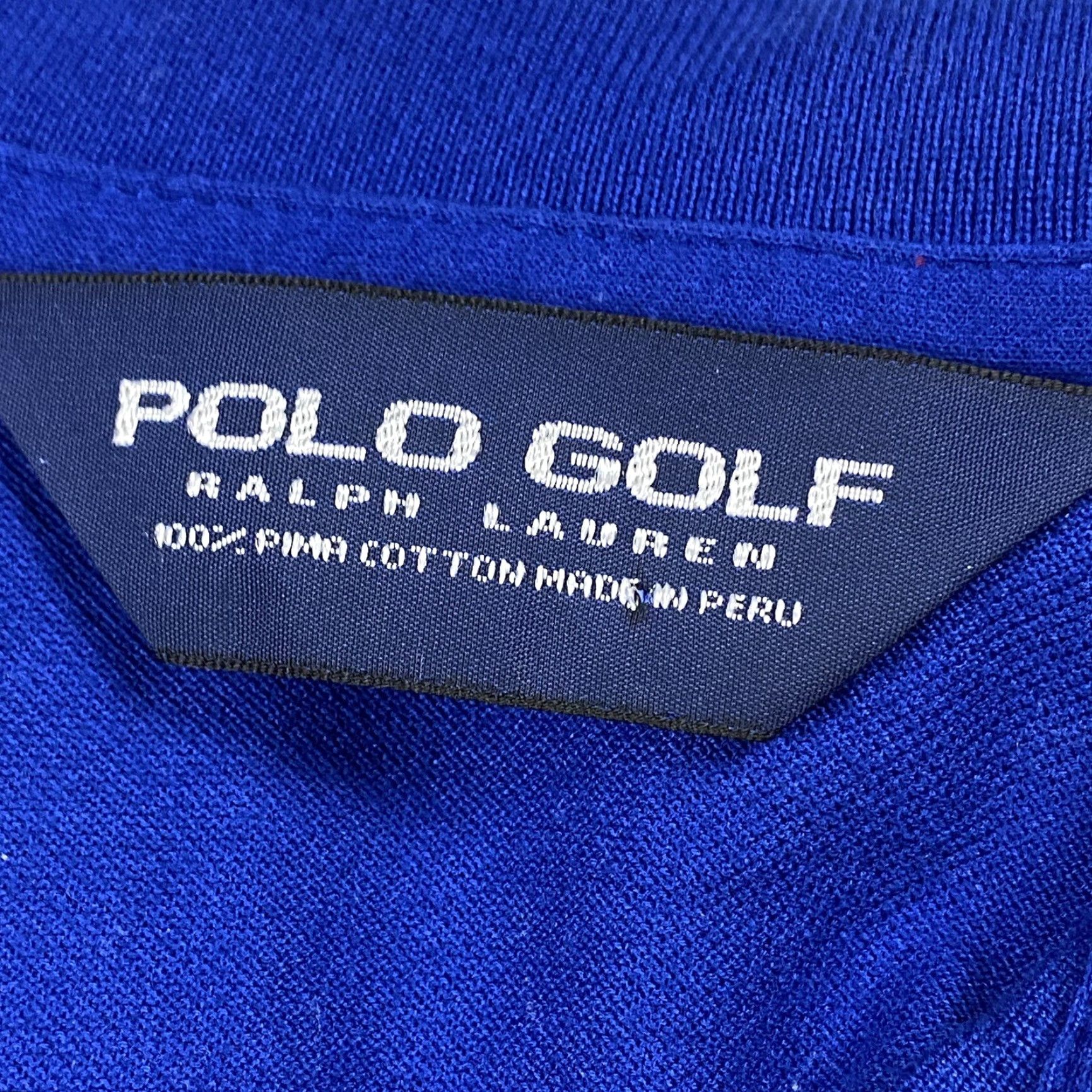Polo Ralph Lauren VINTAGE POLO GOLF BY RALPH LAUREN Polo Shirt MEN's L Blue Embroidered Tiger Knit Cotton Polo Golf 90s Size US L / EU 52-54 / 3 - 4 Thumbnail