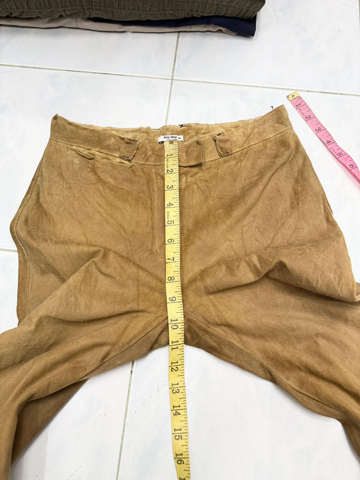 Miu Miu 🔥🔥🔥ARCHIVE MIU MIU SUEDE LEATHER PANTS Size 26" / US 2 / IT 38 - 15 Thumbnail