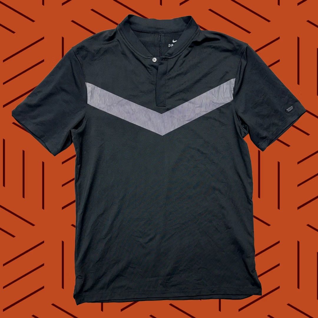 Nike Polo Shirt Mens Small Black Tiger Woods Dri-Fit Vapor Short Sleeve Golf Blade Collar Bv0501, Men's