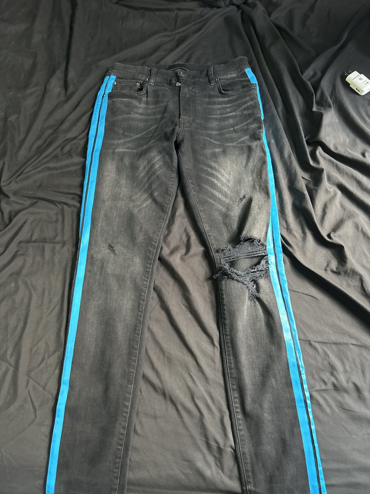 Amiri Black wit blue stripe amiri Sz 31 Size US 31 - 6 Thumbnail