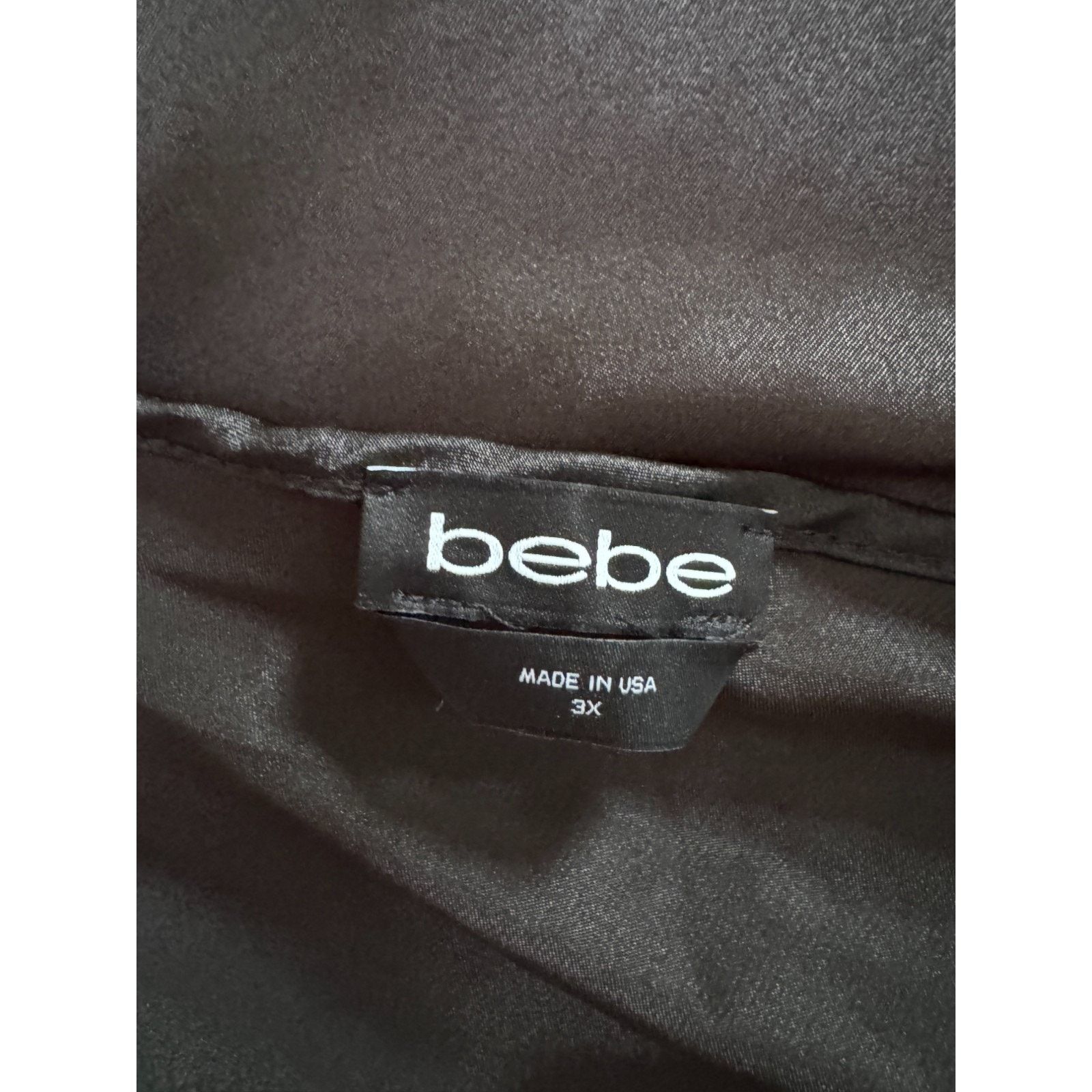 Bebe Bebe Dress 3X Black Slip Midi Cowl Neck Satin Style Size 3XL / US 20-22 - 11 Thumbnail