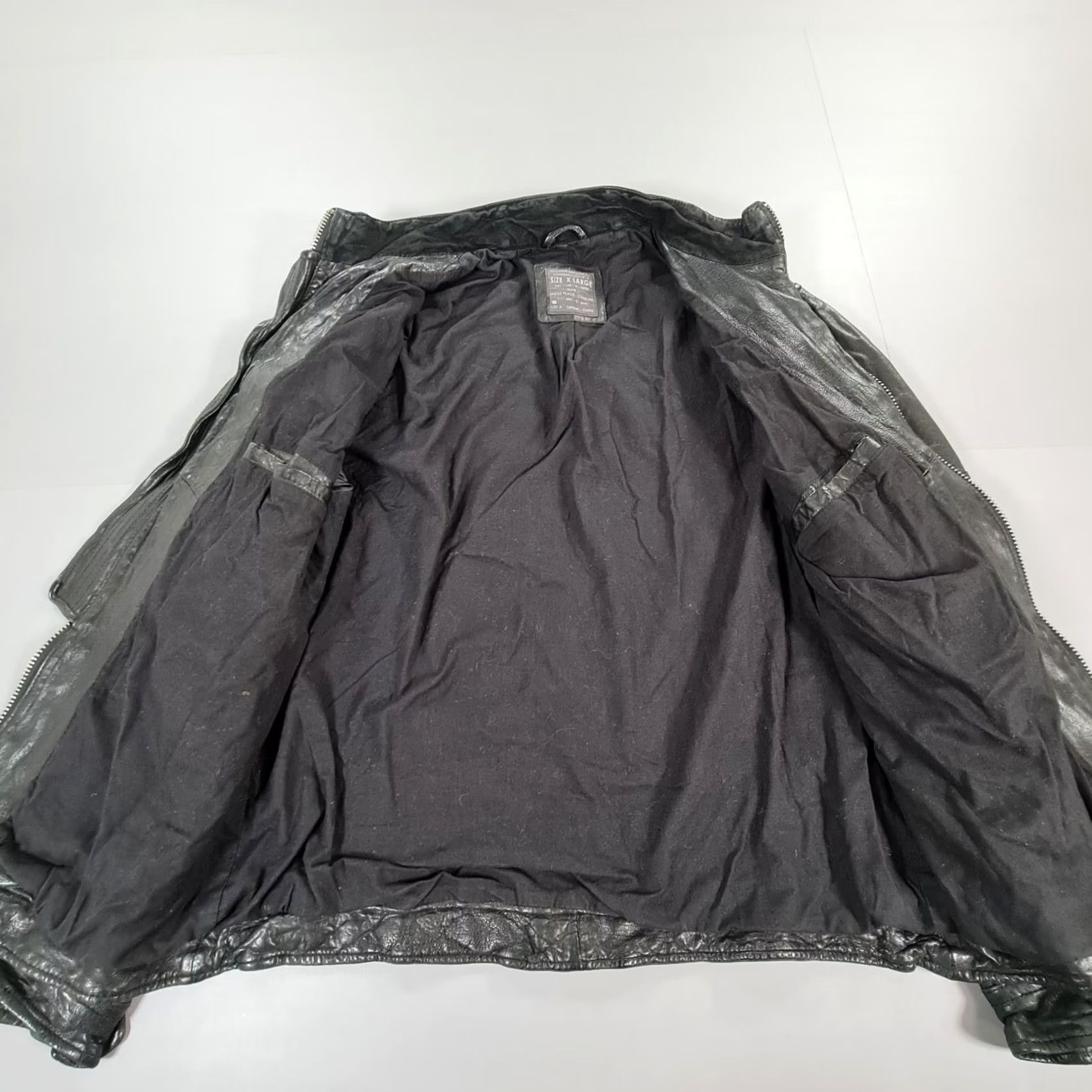 Allsaints VINTAGE AllSaints Jacket Mens Black XL Scorch Leather Biker Full Zip Size US XL / EU 56 / 4 - 6 Thumbnail
