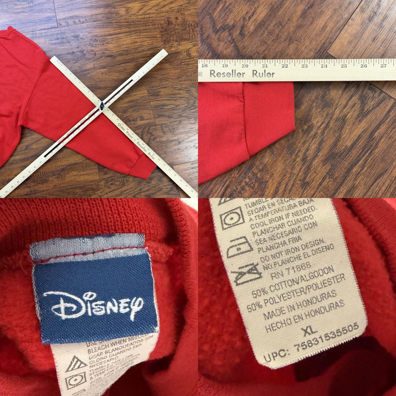 Disney VINTAGE Disney Sweatshirt Mens XL Red Mickey Santa Christmas Tis the Season 5050 Embroidered Graphic Print Crew Neck Fleece Pullover Holiday Clothing Size US XL / EU 56 / 4 - 8 Thumbnail