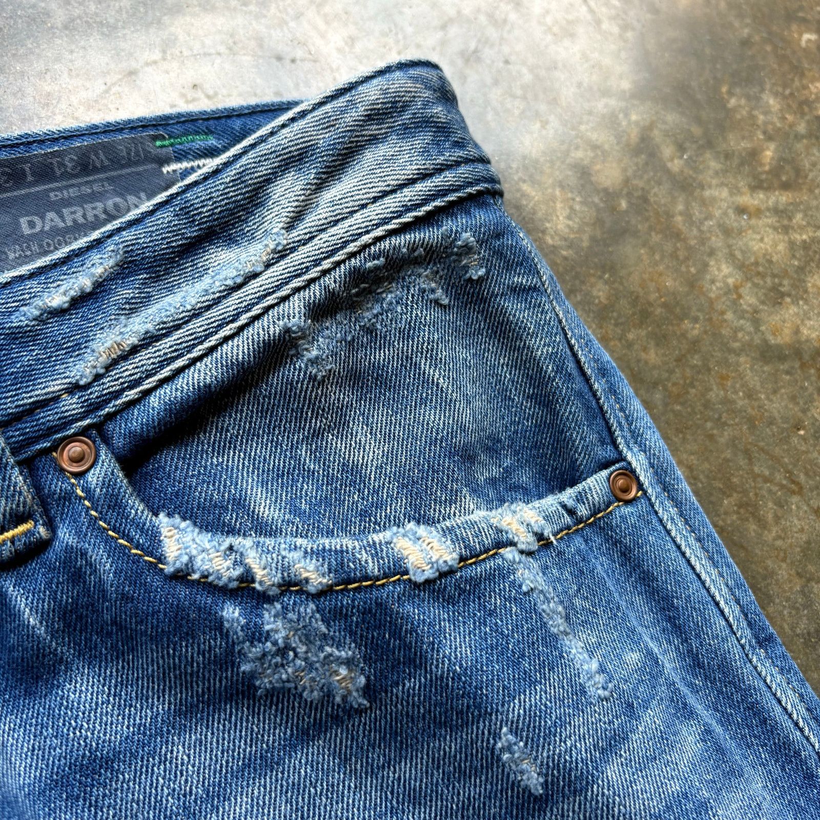 Diesel Crazy Diesel Brand Washed Blue Jeans Size US 31 - 8 Thumbnail