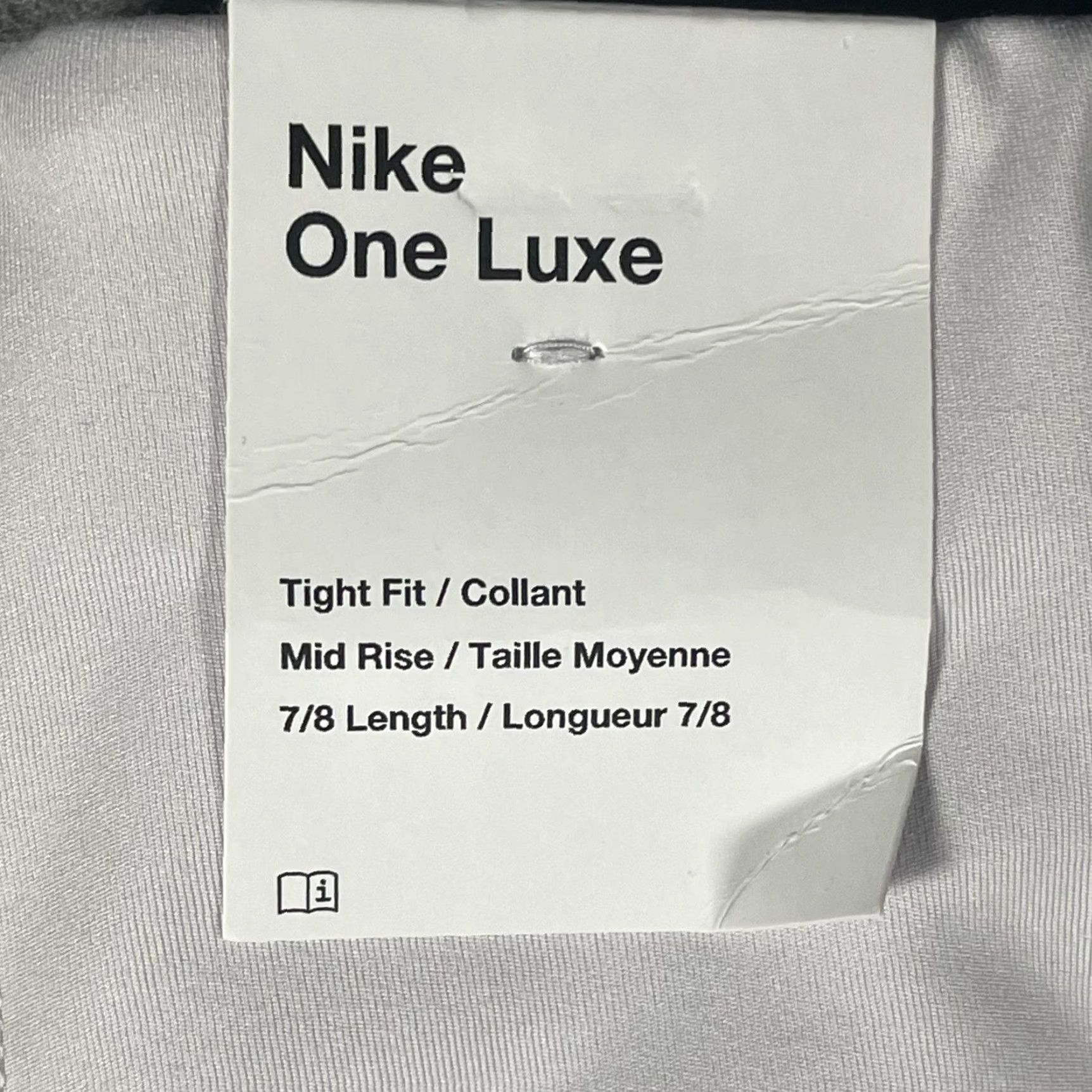 Nike VINTAGE Nike Leggings Womens 2X White One Luxe Dri-FIT Mid Rise Leggings Serena Script Size 40" / US 18 - 7 Thumbnail