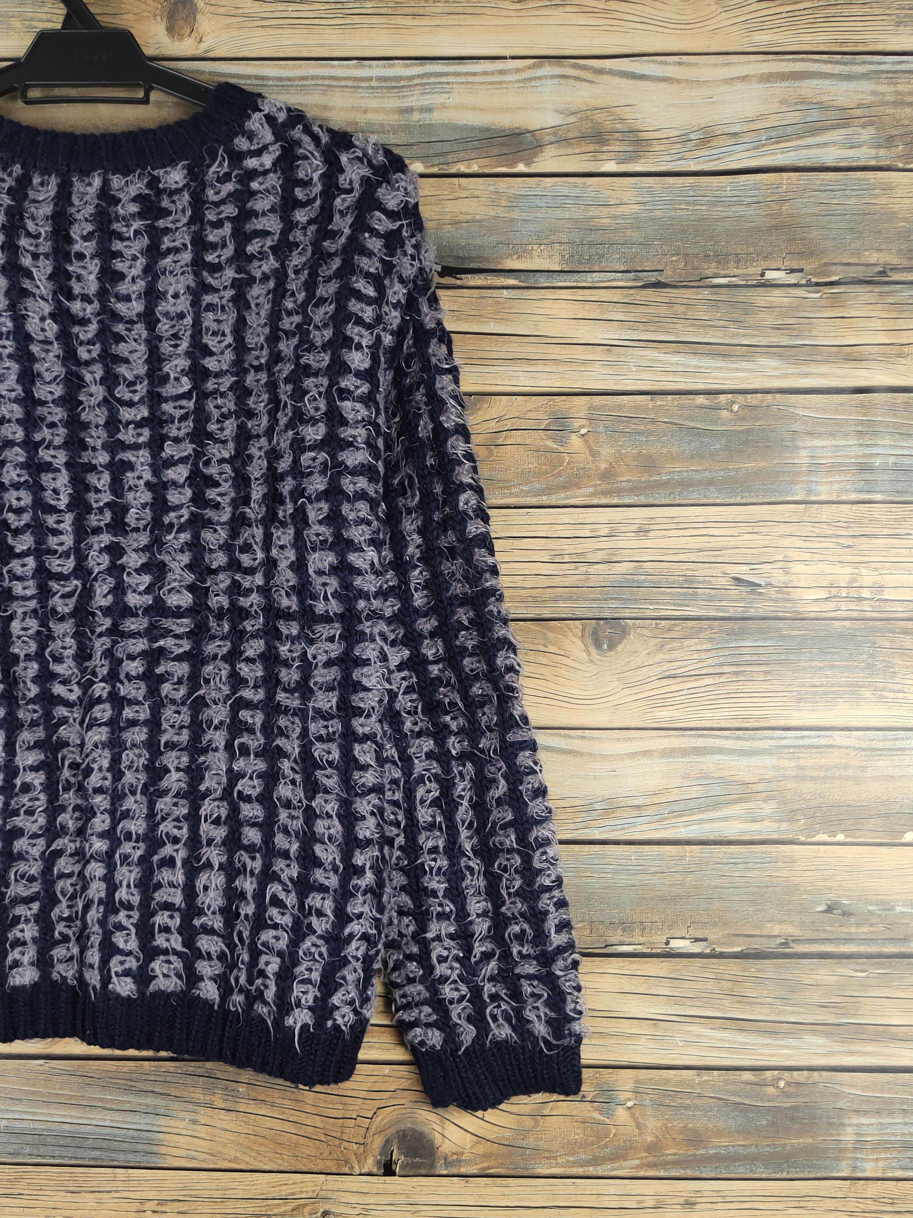 Ciaopanic DL Ciaopanic Navy Fur Mohair Knitwear #46-519 Size M / US 6-8 / IT 42-44 - 9 Thumbnail