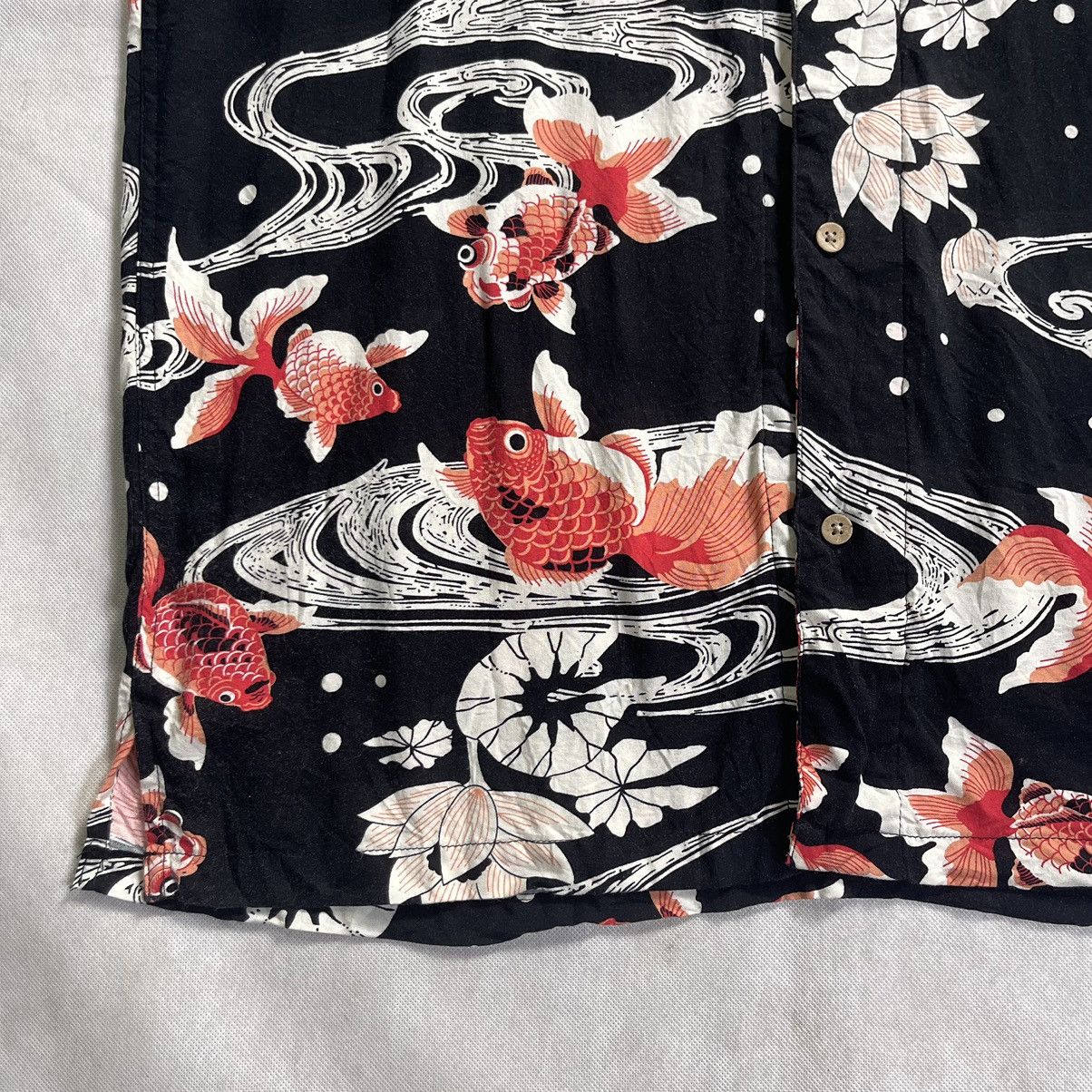 Japanese Brand Rare! Japanese Koi Fish Sakura Rayon Shirt Size US XXL / EU 58 / 5 - 5 Thumbnail