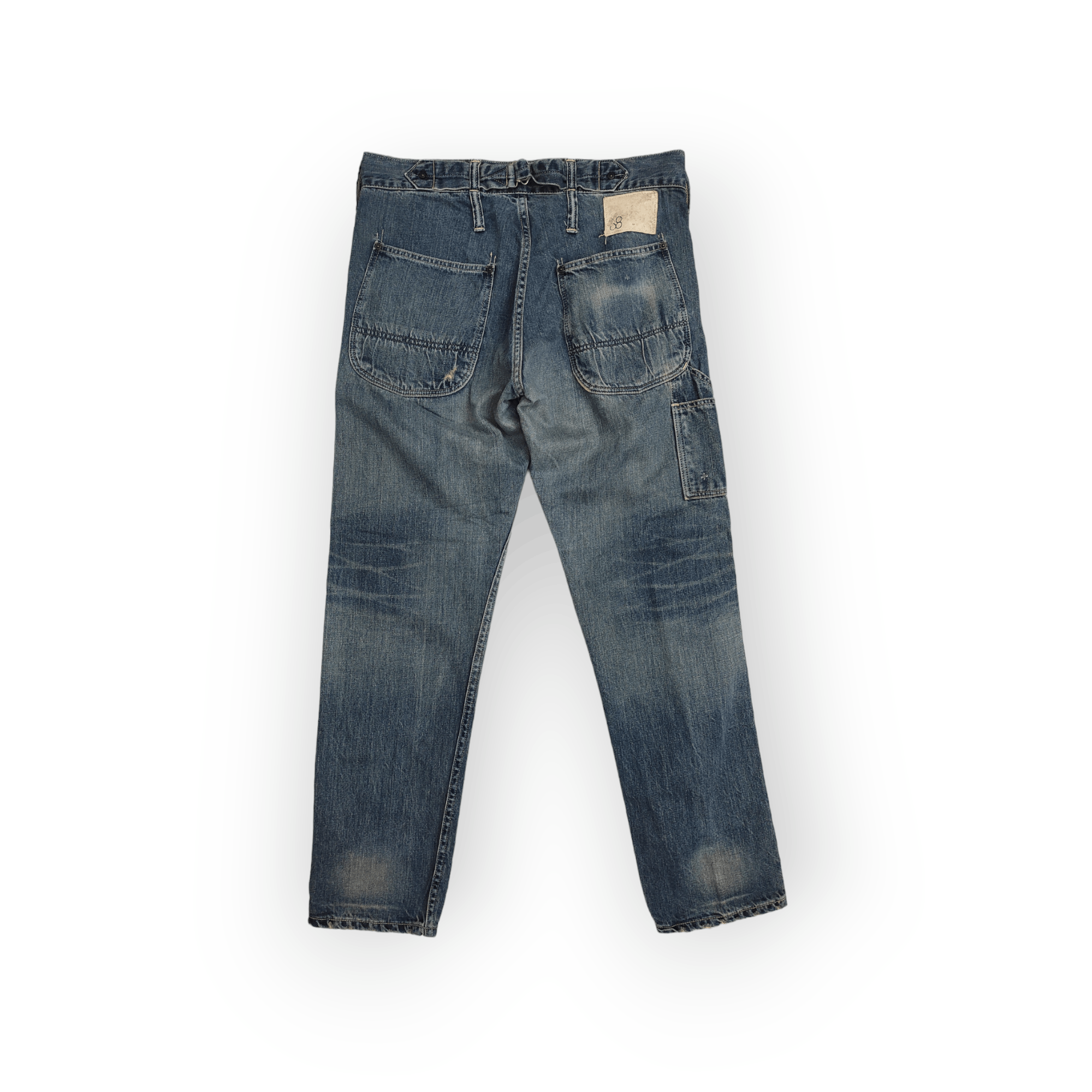Japanese Brand × Johnbull × Vintage Selvedge jeans with buckle back and side tool's pocket Size US 33 - 2 Thumbnail