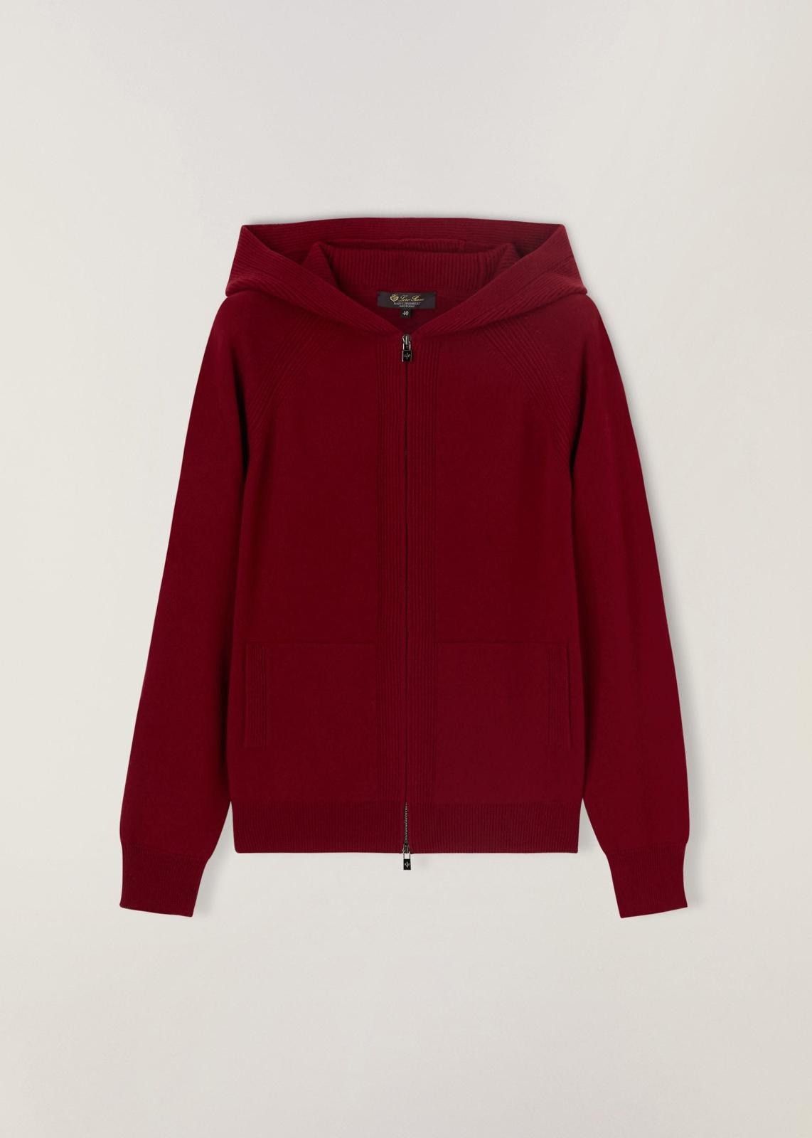 Loro Piana o1srvl11e0824 Merano Hooded Bomber in Dark Red Size XXL / US 16-18 / IT 52-54 - 1 Thumbnail