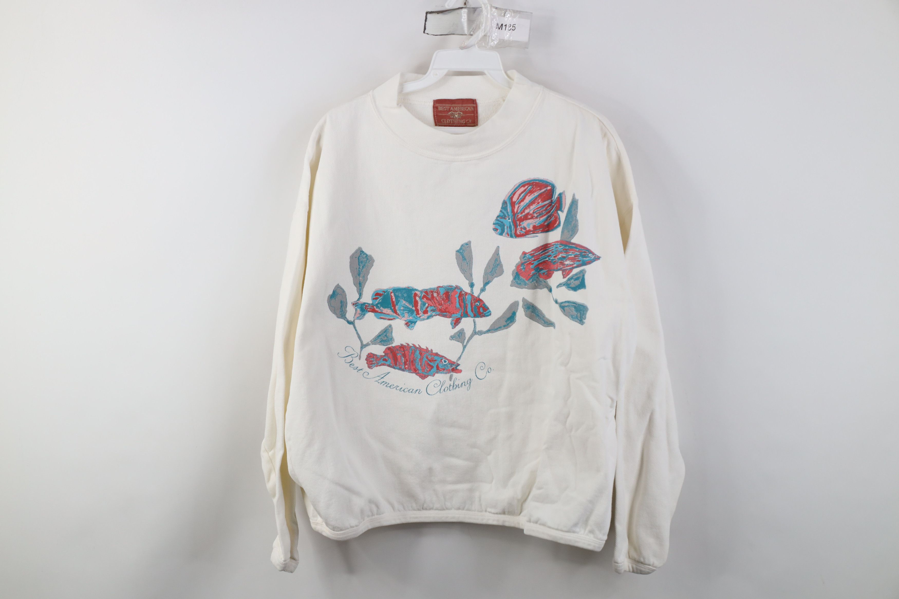 Vintage Vintage 90s Streetwear Nature Fish Mock Neck Sweatshirt Size S / US 4 / IT 40 - 1 Thumbnail