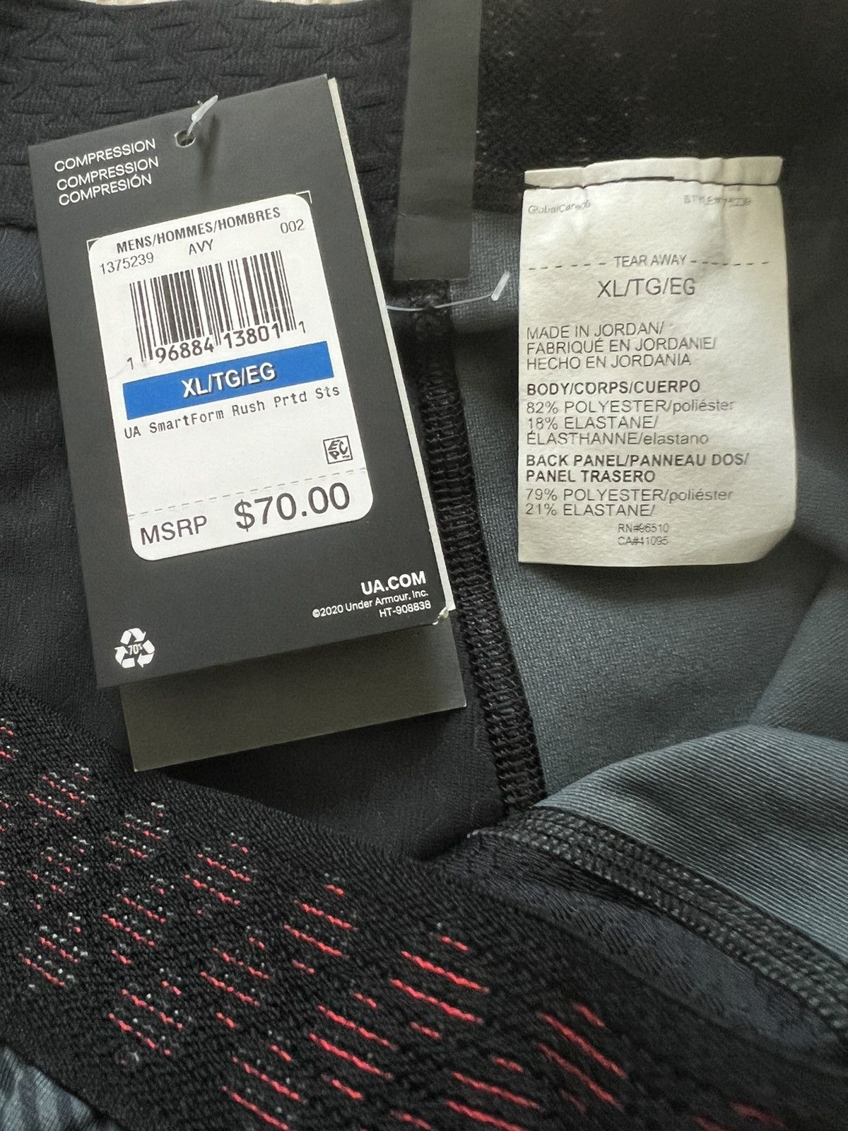 Under Armour Under Armour Rush SmartForm Printed Compression Shorts Size US 34 / EU 50 - 9 Thumbnail