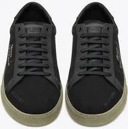 Saint Laurent Paris oc11z1125 Court Classic Embroidered Sneakers in Black Size US 15 / EU 48 - 4 Thumbnail
