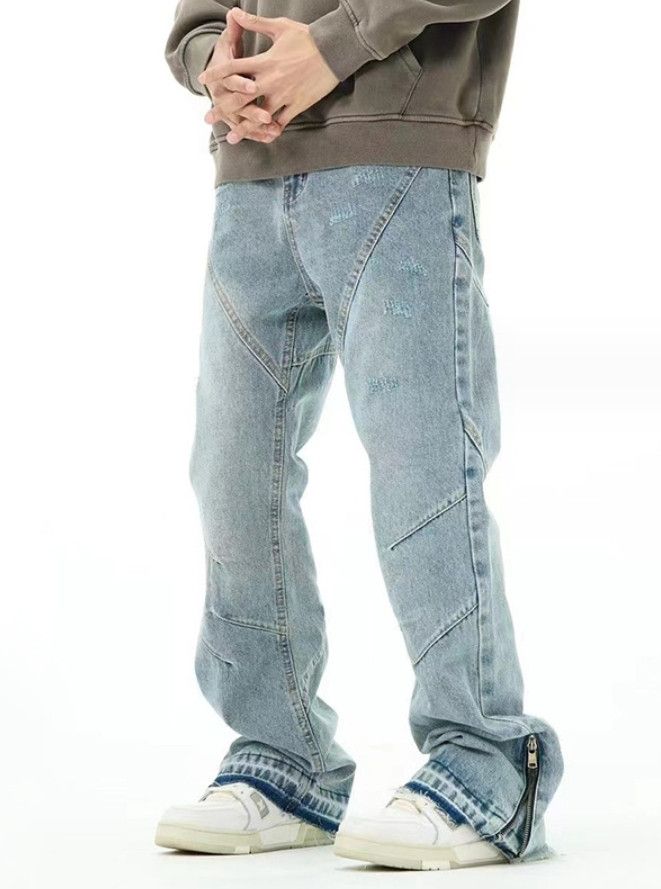 Japanese Brand × Jean Heavyweight street wash micro flare jeans Size US 34 / EU 50 - 1 Thumbnail