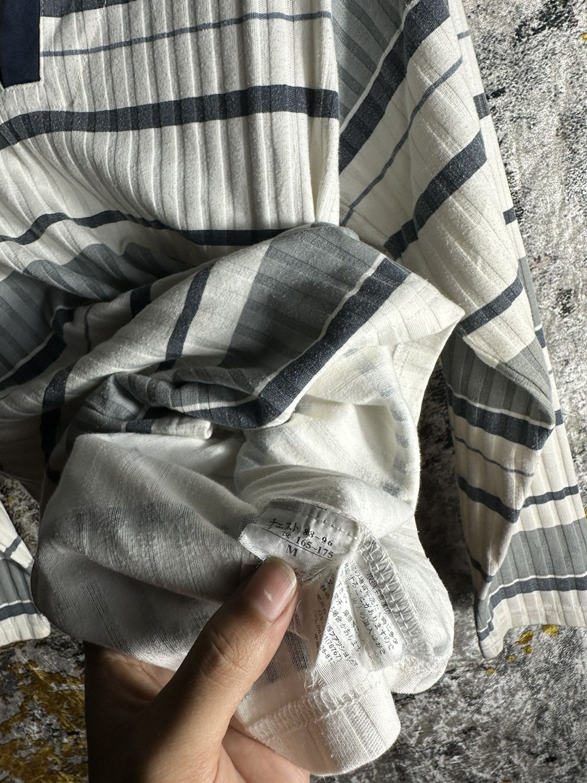 Yohji Yamamoto STOG WAVY STRIPED UNDEFINED DOUBLE LAYER SHIRT WESTERN Size US M / EU 48-50 / 2 - 8 Thumbnail
