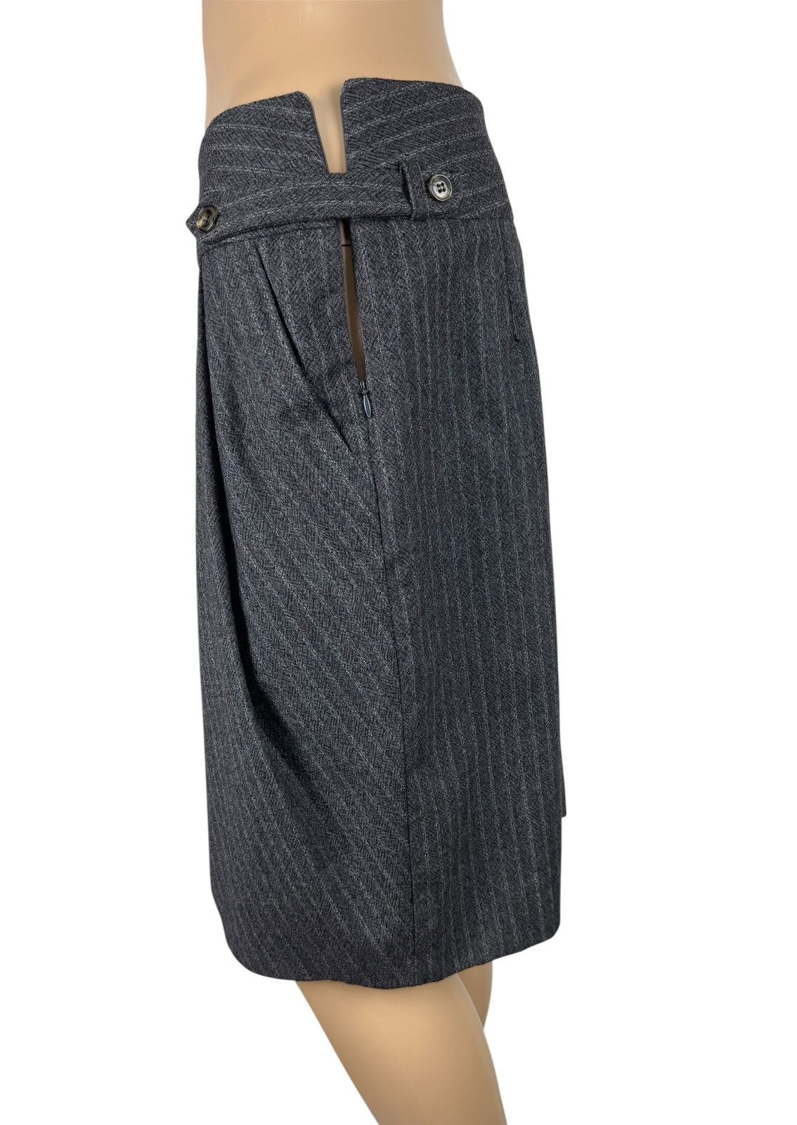 Weekend Max Mara Weekend Max Mara Striped Wool Skirt Draped size UK6 IT38 Size 26" / US 2 / IT 38 - 6 Thumbnail