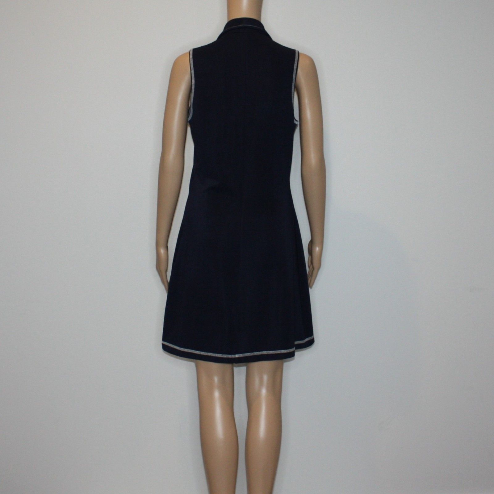 Other Navy Blue with White Contrast Zip Front Dress in size Medium Size M / US 6-8 / IT 42-44 - 3 Thumbnail