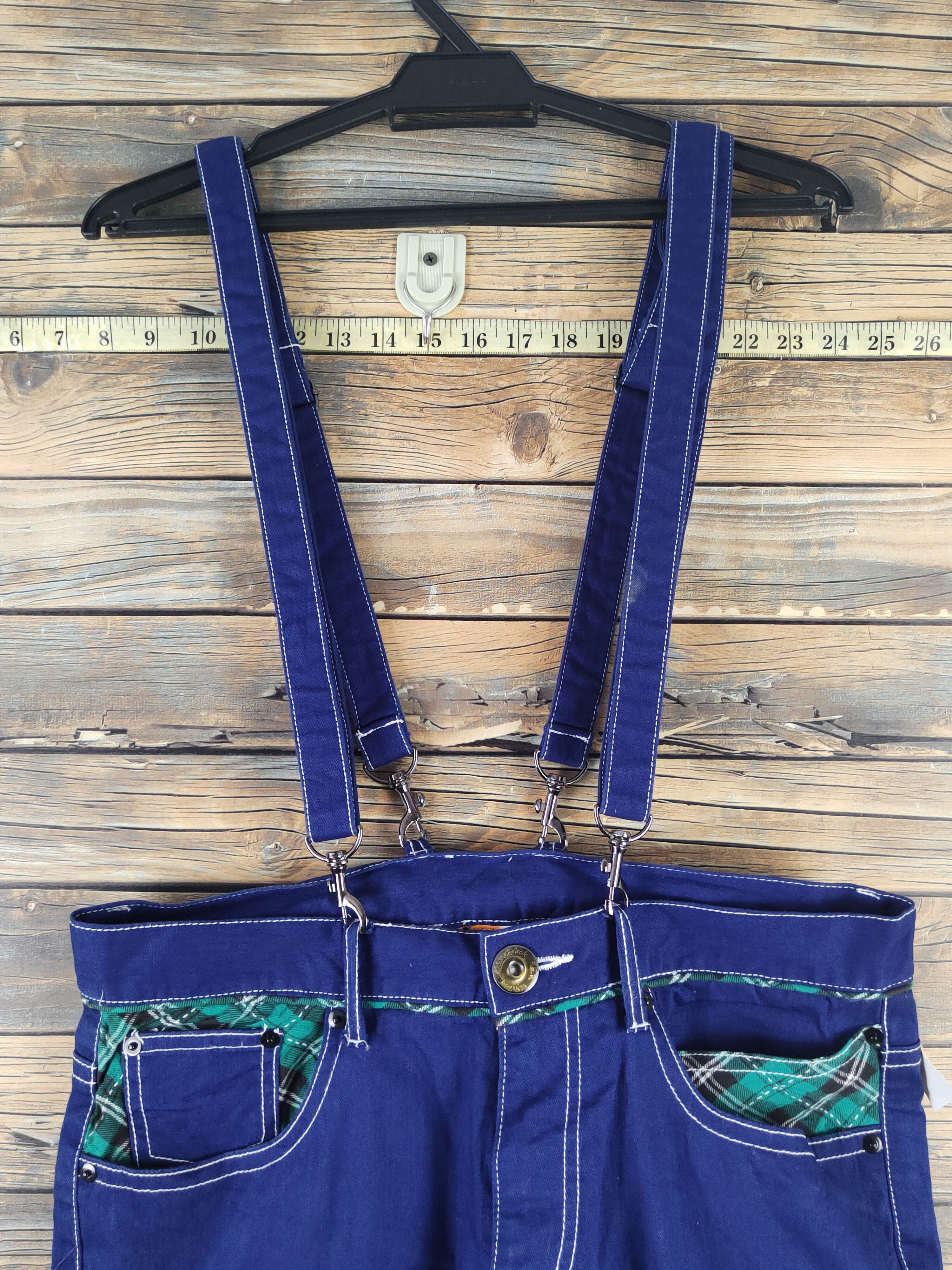 Japanese Brand × Vintage DL Japanese Brand Blue Suspender Pants #1084 Size 32" / US 10 / IT 46 - 2 Thumbnail