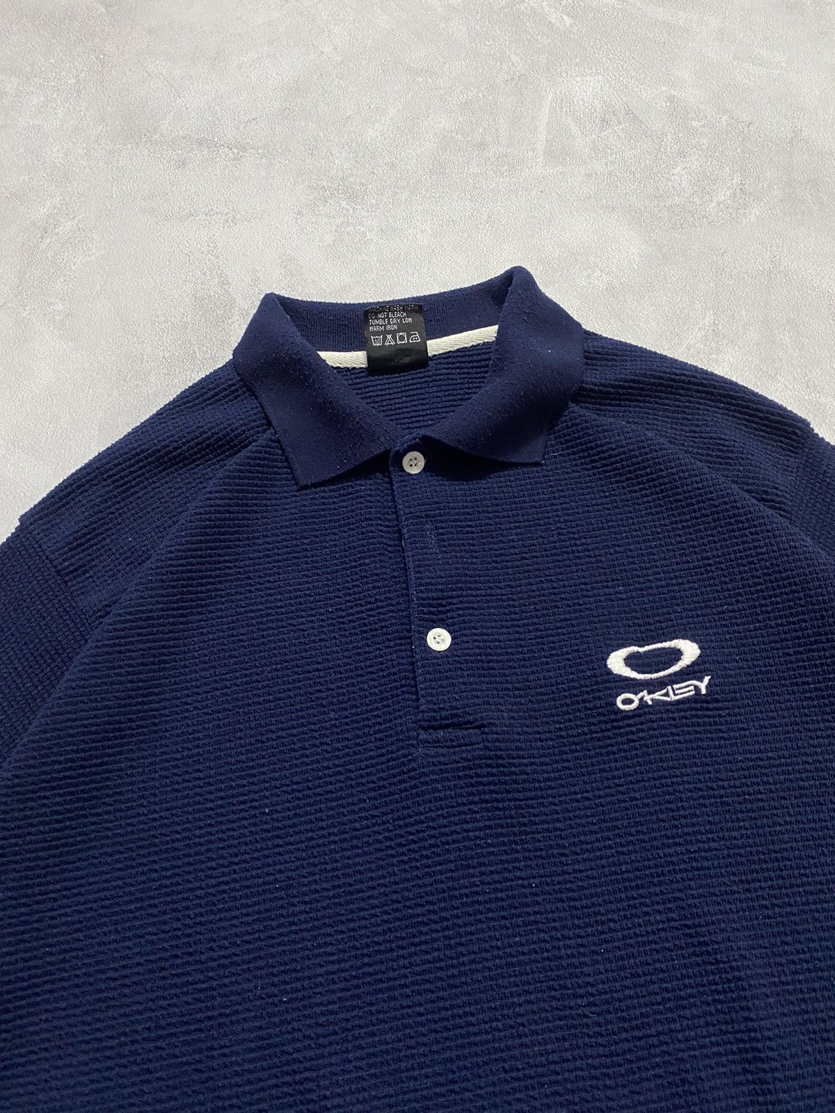 Oakley 🦋 Vintage 90s Rare T Shirt Polo Striped Knit OAKLEY Size US M / EU 48-50 / 2 - 2 Thumbnail